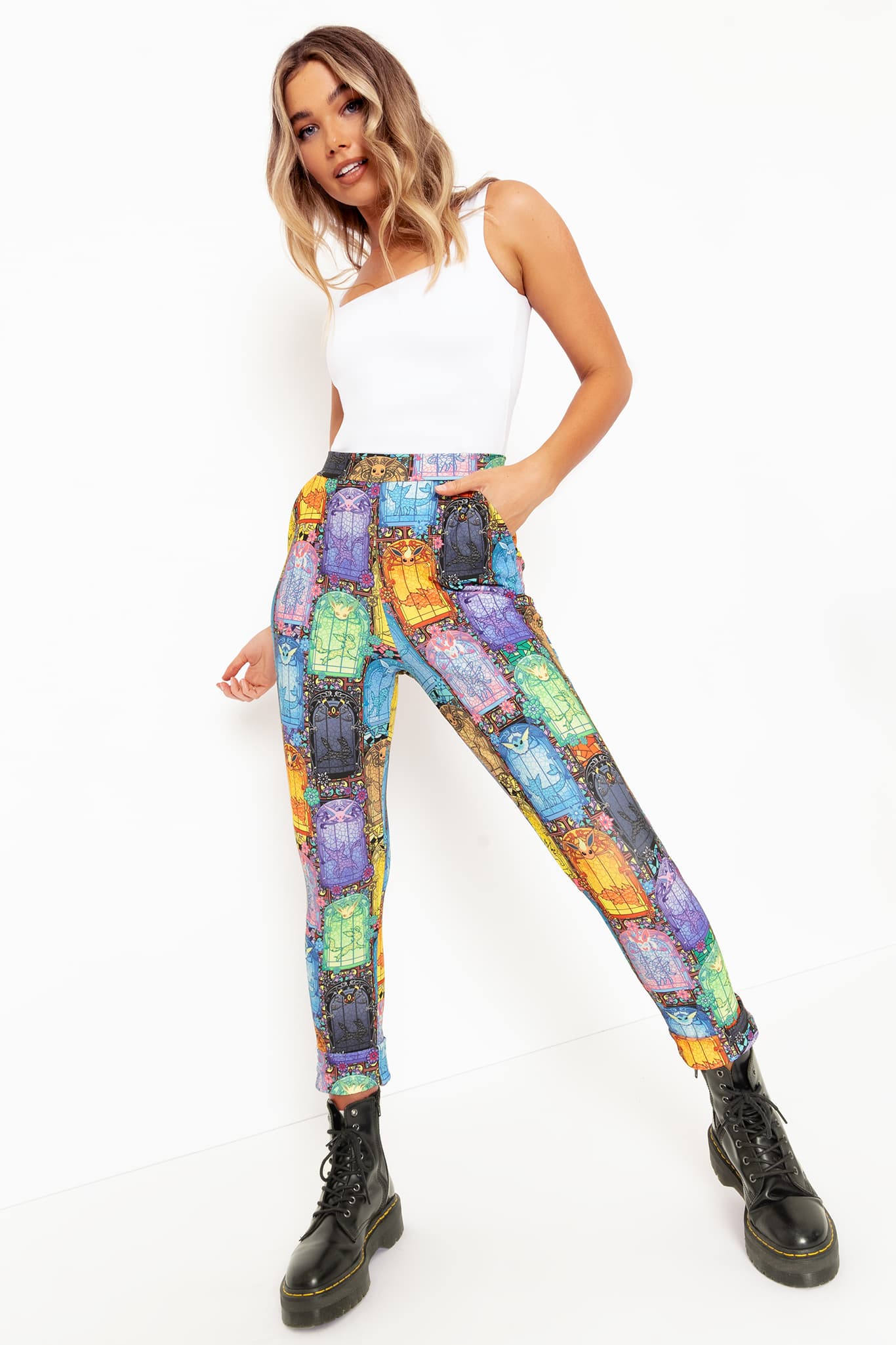 Stained Glass Eevee Cuffed Pants