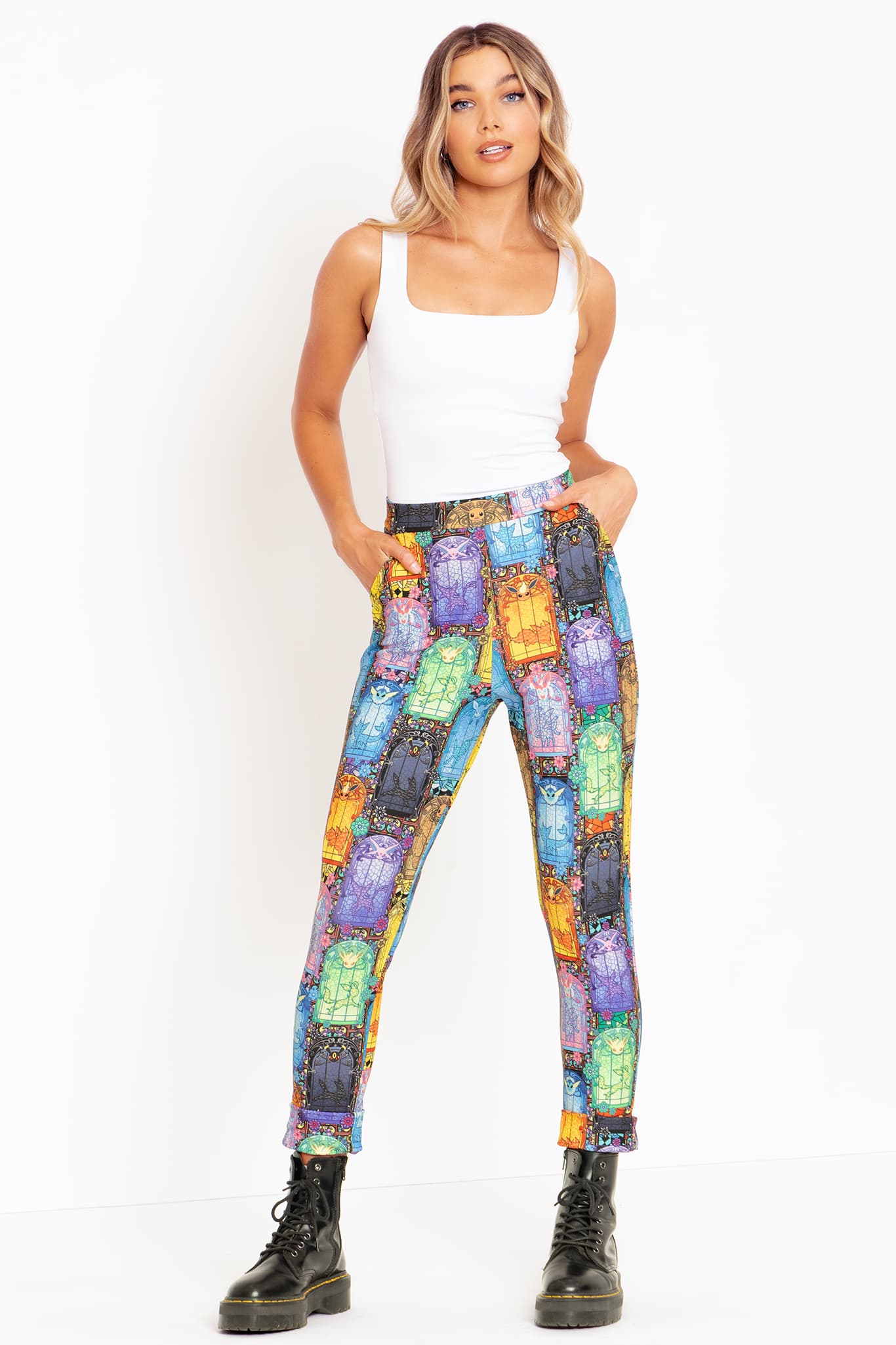 Stained Glass Eevee Cuffed Pants - Image 5