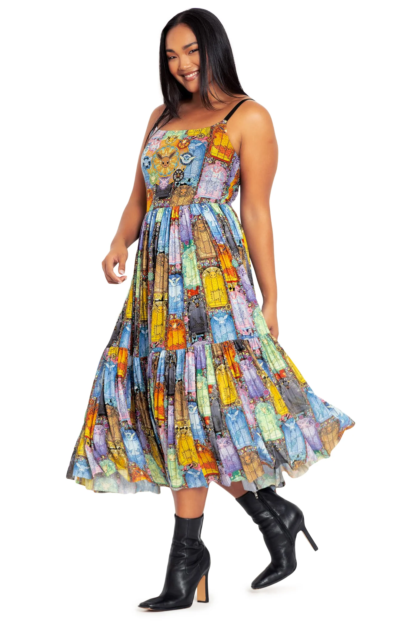 Stained Glass Eevee Scoop Sheer Midaxi Dress - Image 5