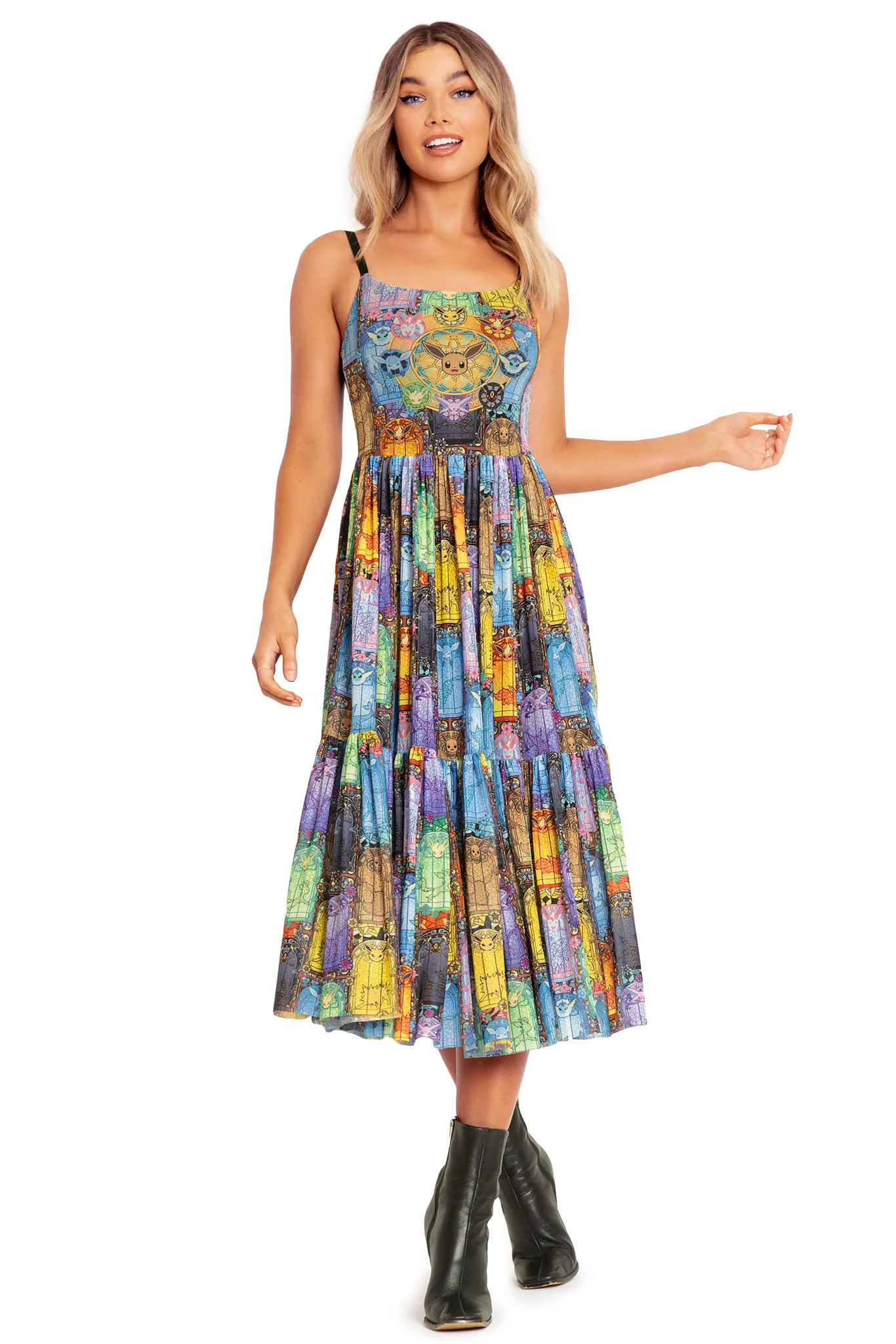 Stained Glass Eevee Scoop Sheer Midaxi Dress - Image 8
