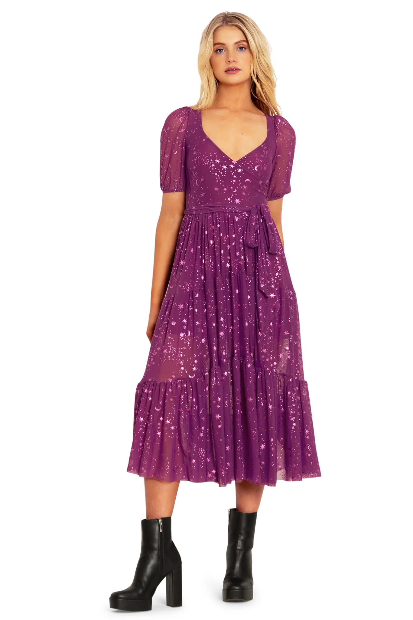 Stardom Pink Wrap Midaxi Dress - Image 7