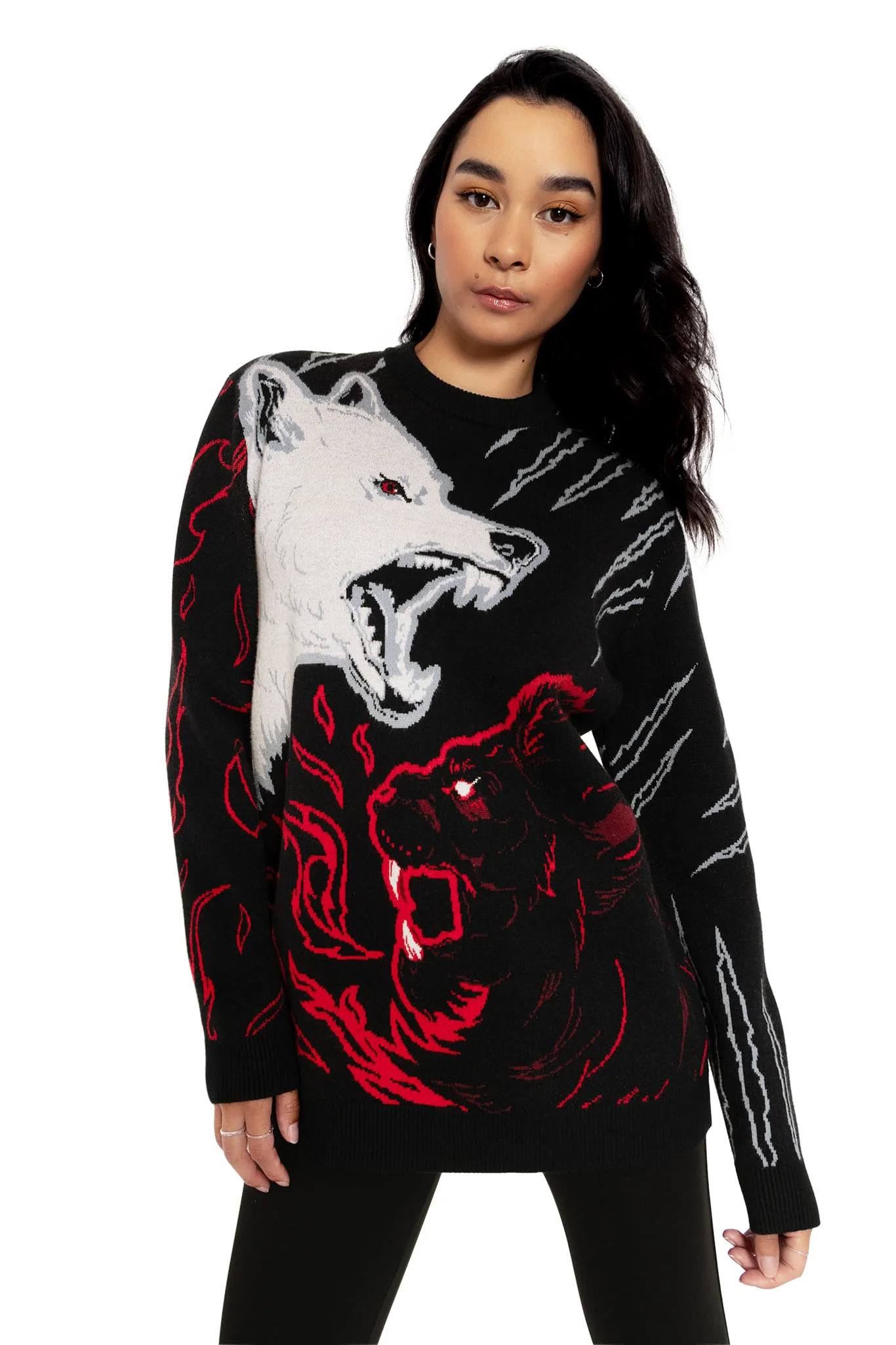 Stark Vs Lannister Oversized Knit Sweater - Image 6