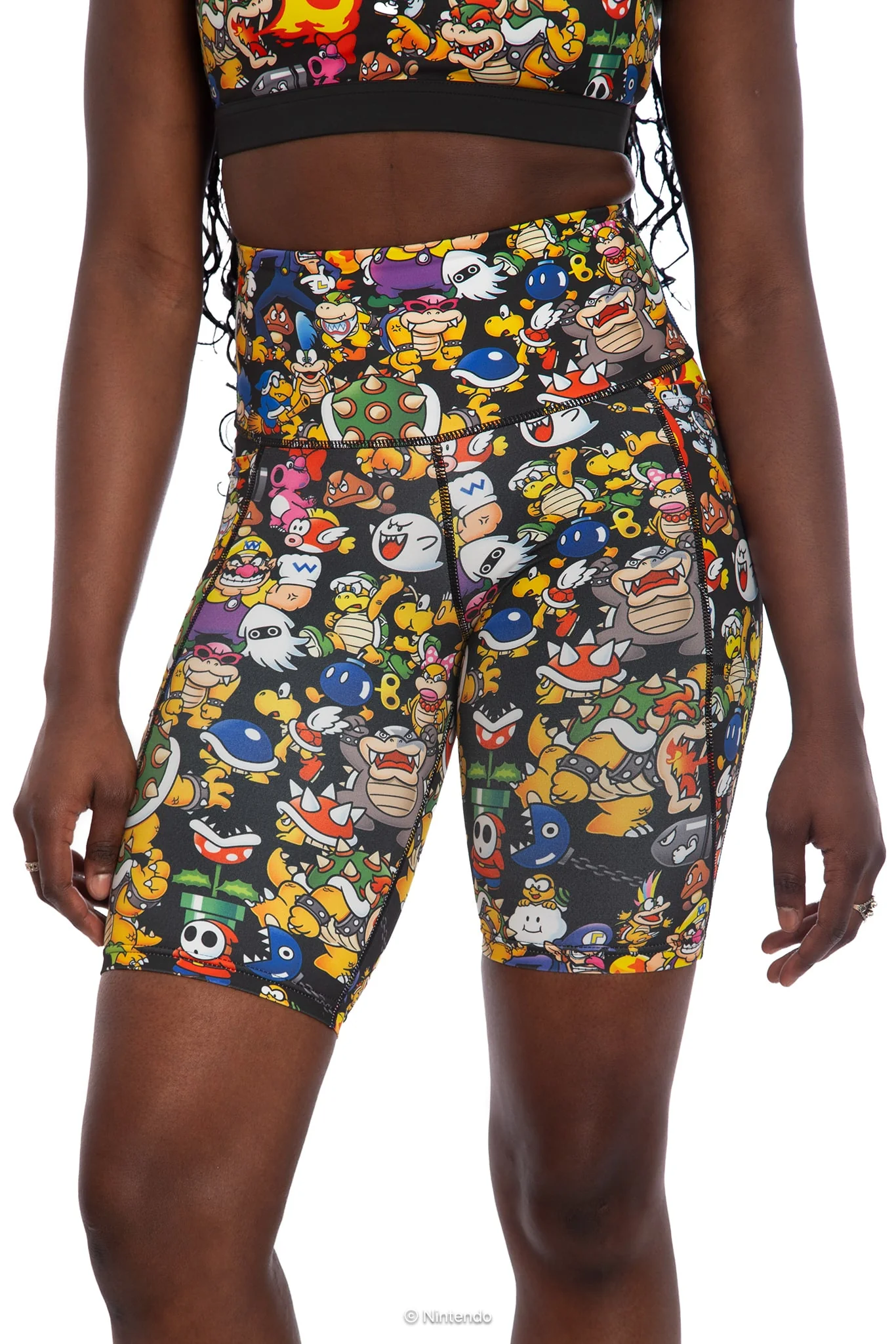 Super Mario Enemies High Waisted Bike Pants - Image 3
