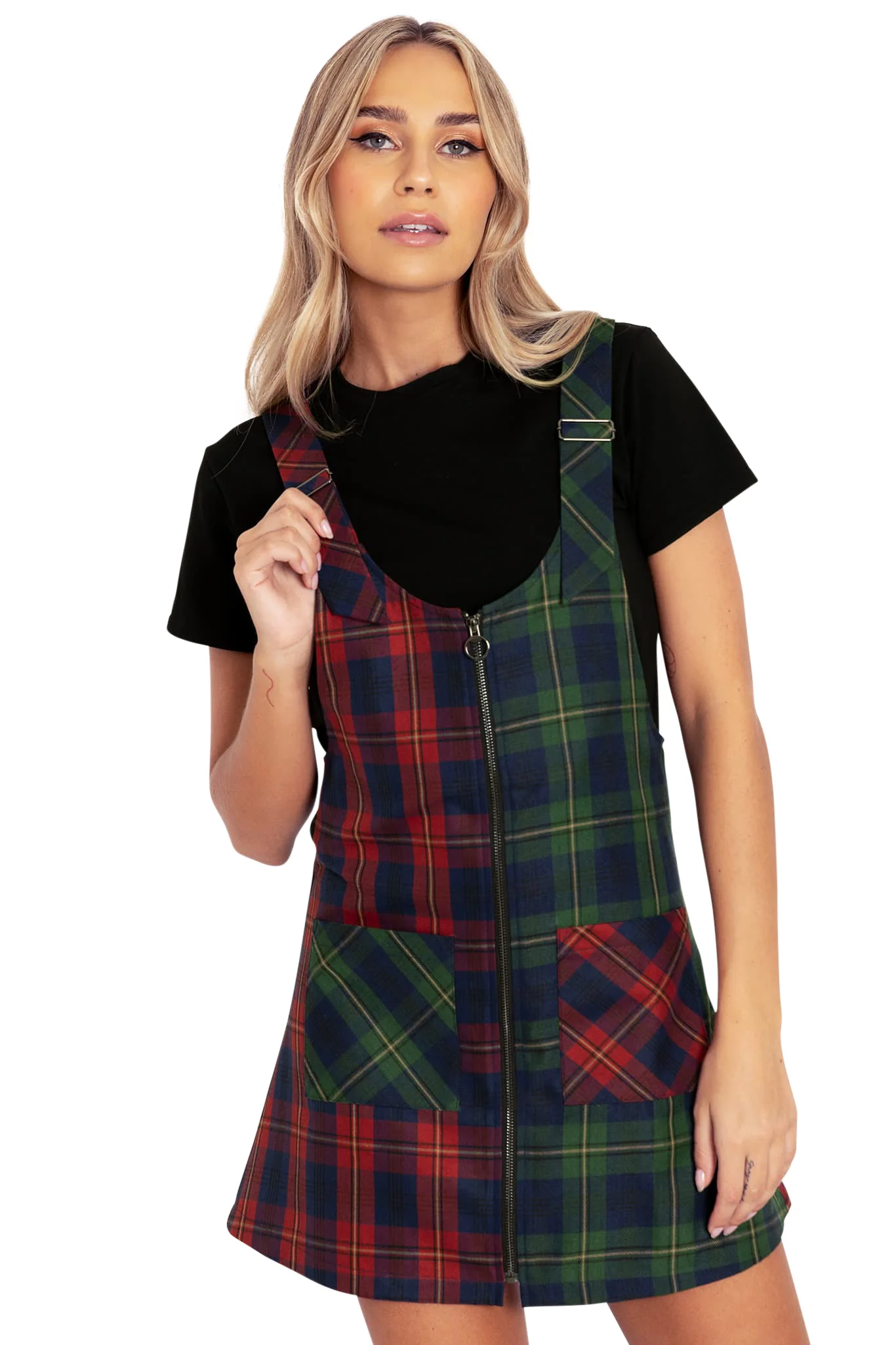 Tartan Block Pinny Dress
