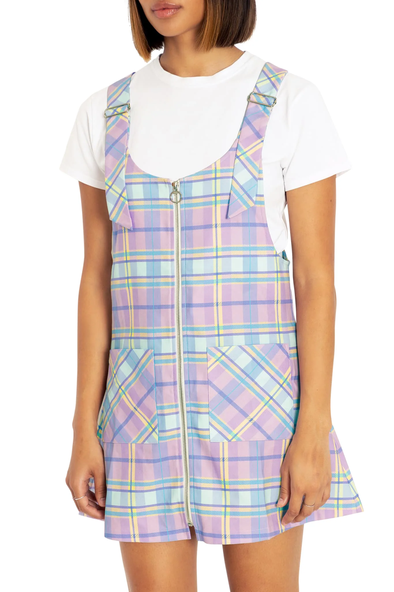 Tartan Candy Pastel Pinny Dress - Image 3