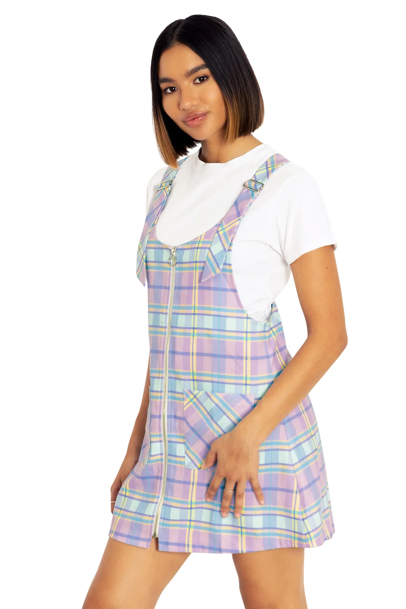 Tartan Candy Pastel Pinny Dress - Image 4
