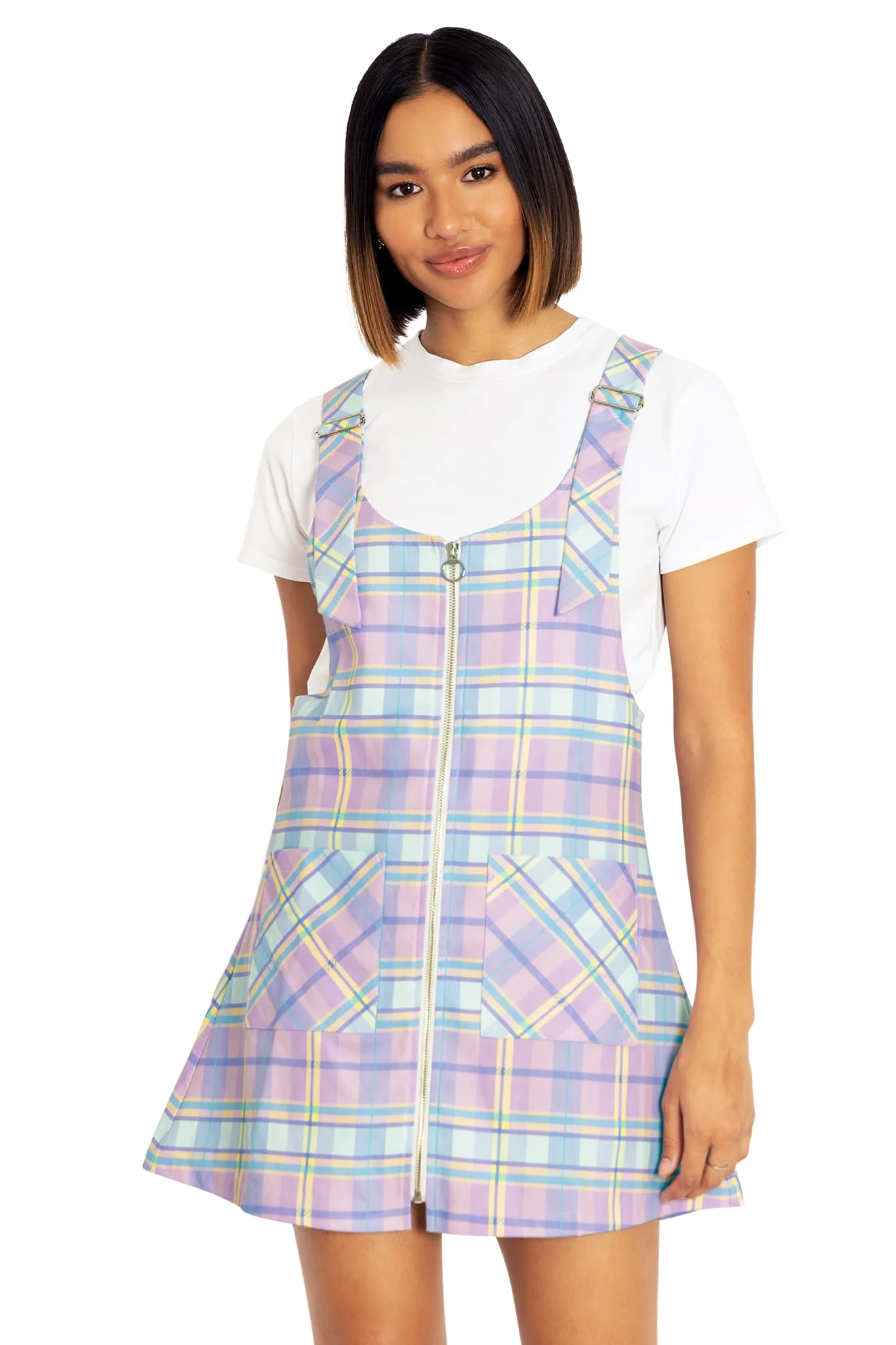 Tartan Candy Pastel Pinny Dress - Image 5