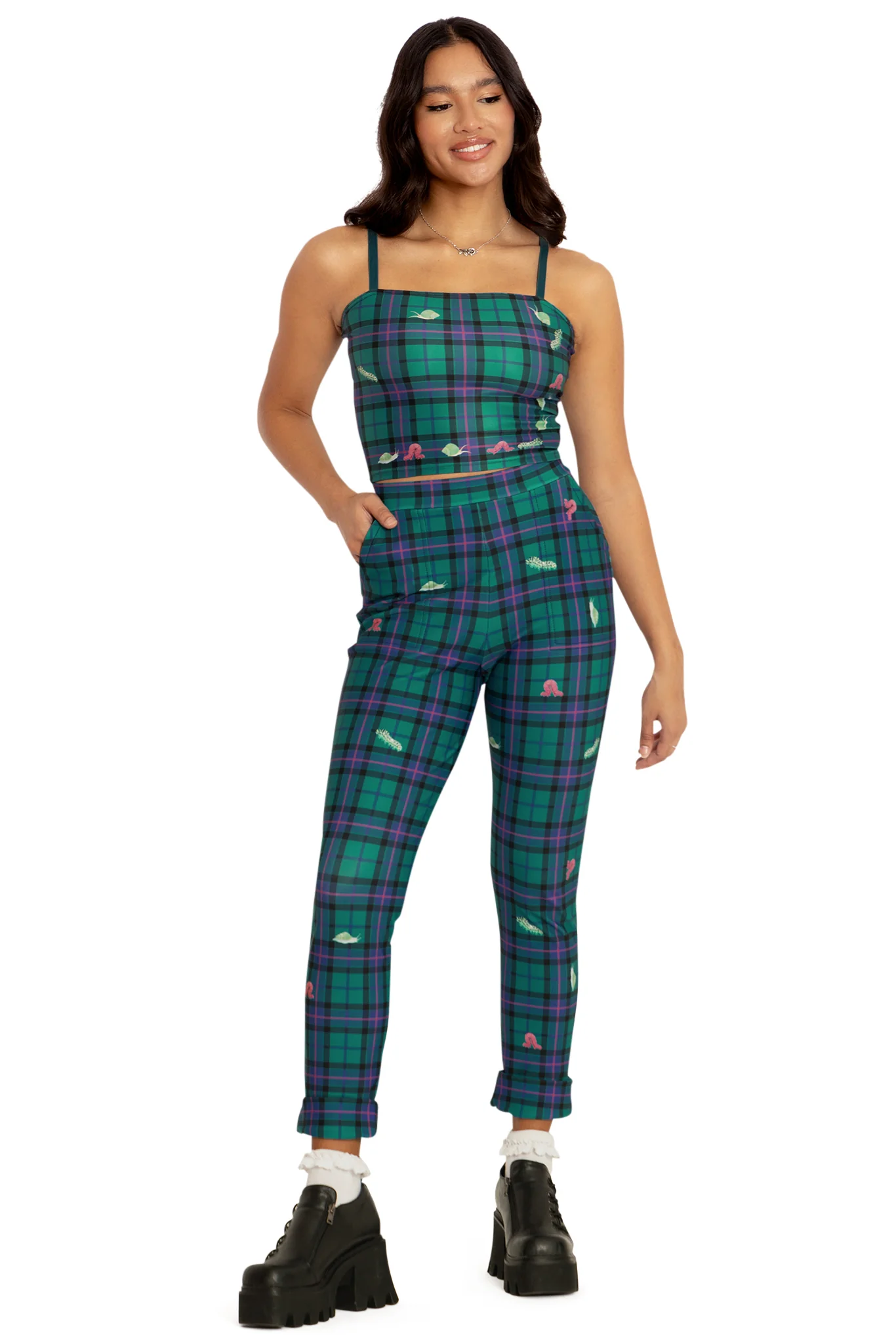Tartan Forest Bugs Cuffed Pants