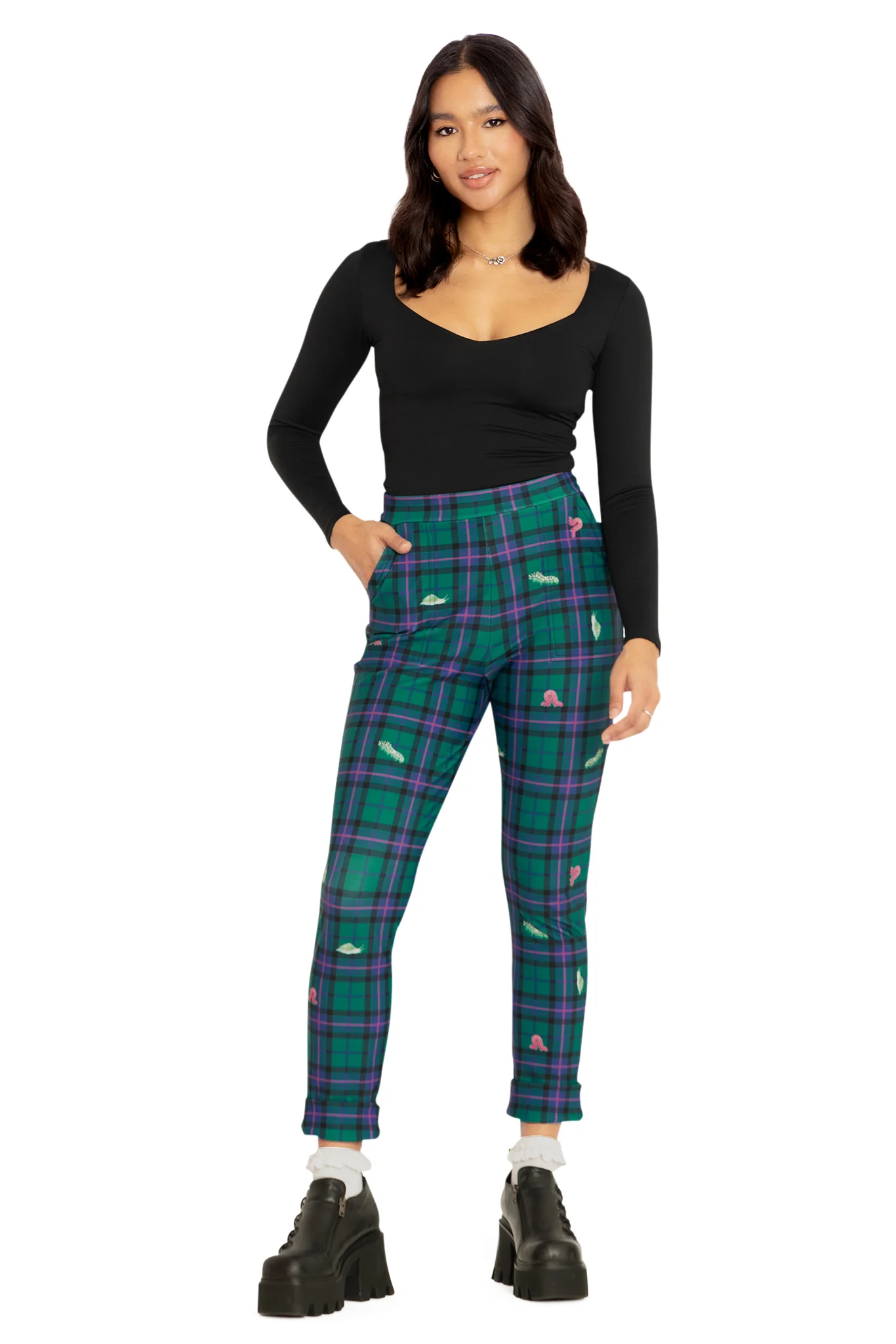 Tartan Forest Bugs Cuffed Pants - Image 6