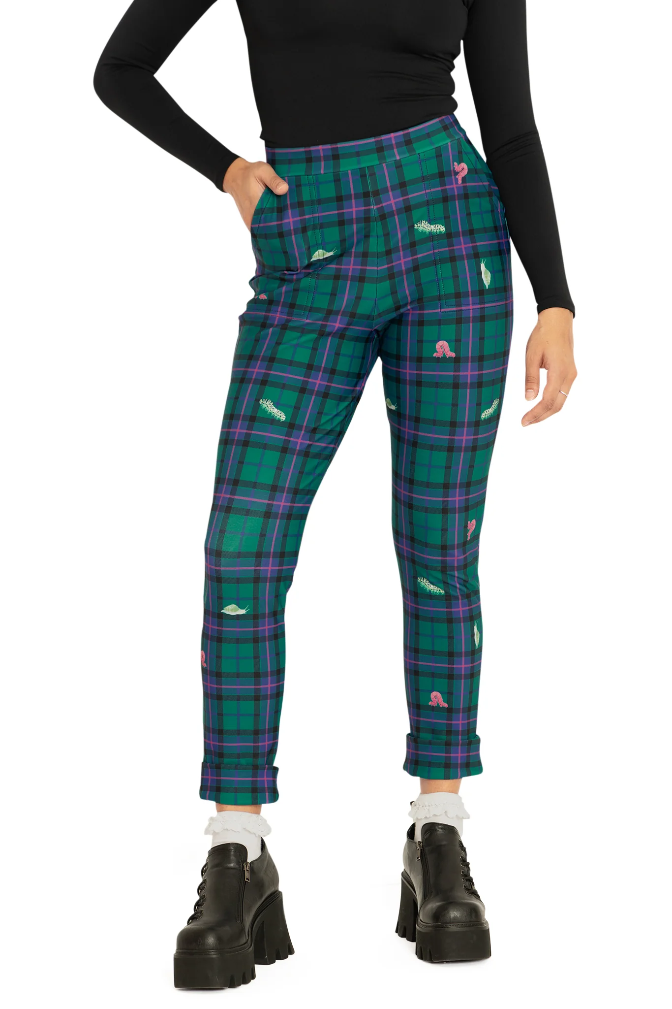 Tartan Forest Bugs Cuffed Pants - Image 7