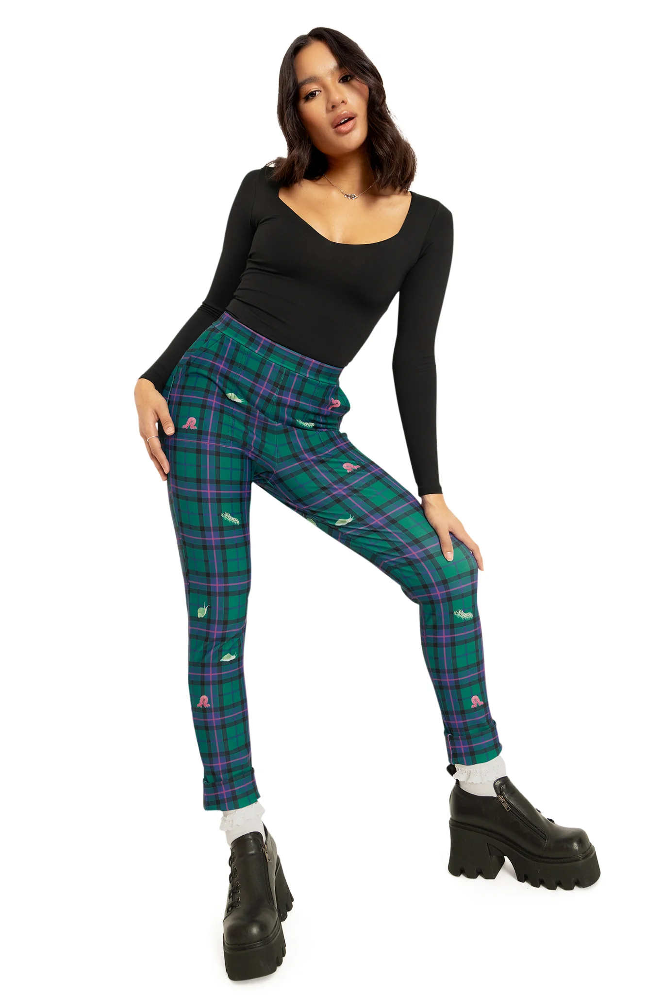 Tartan Forest Bugs Cuffed Pants - Image 8
