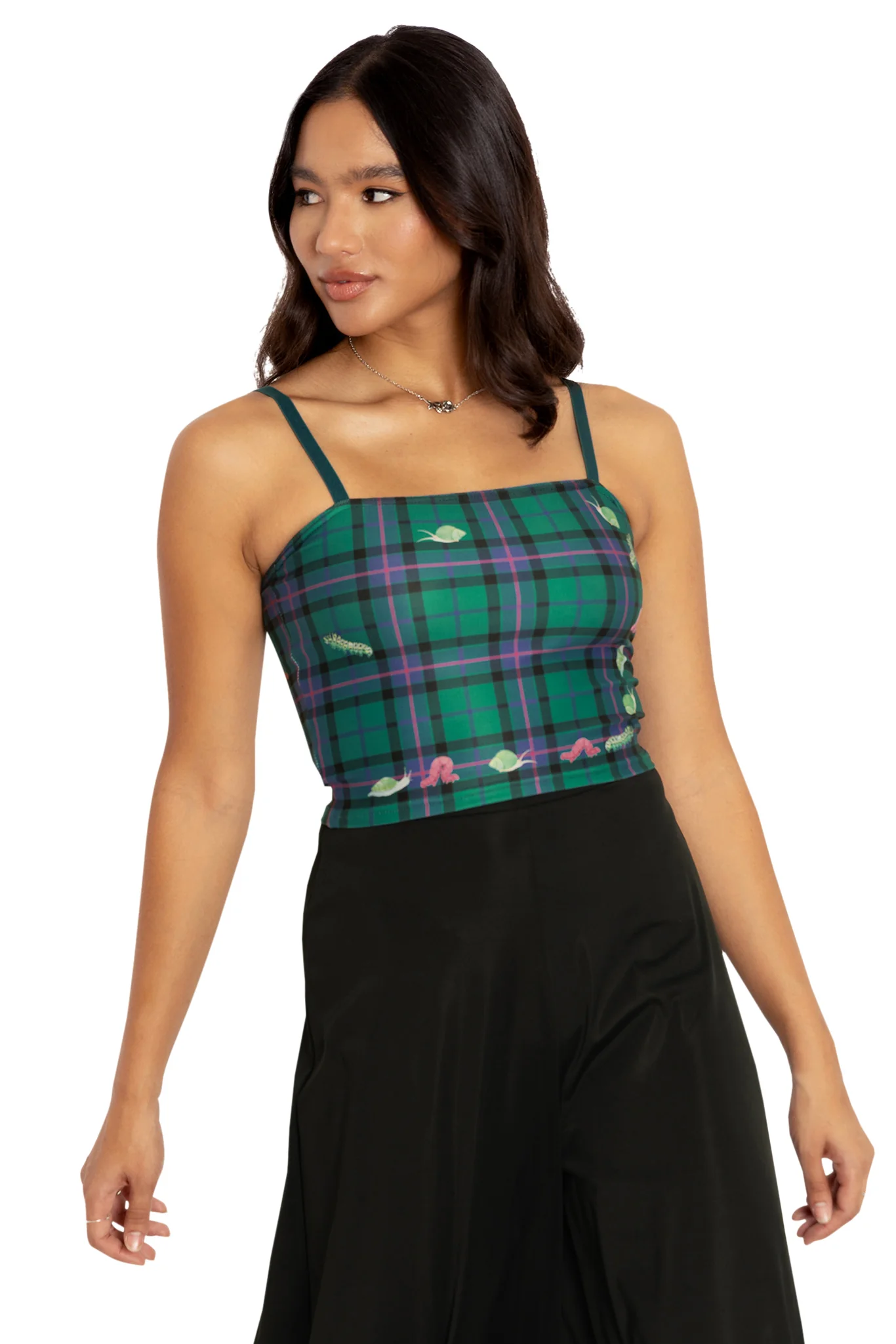 Tartan Forest Bugs Straight Neck Crop - Image 7