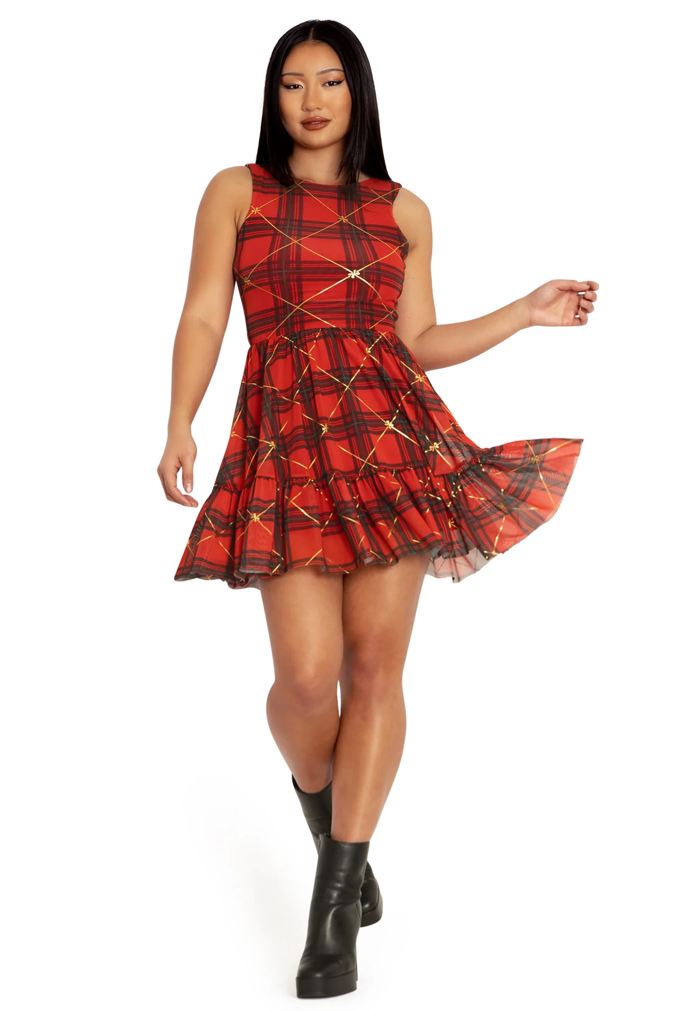 Tartan Gift Wrap Bow Back Dress - Image 7
