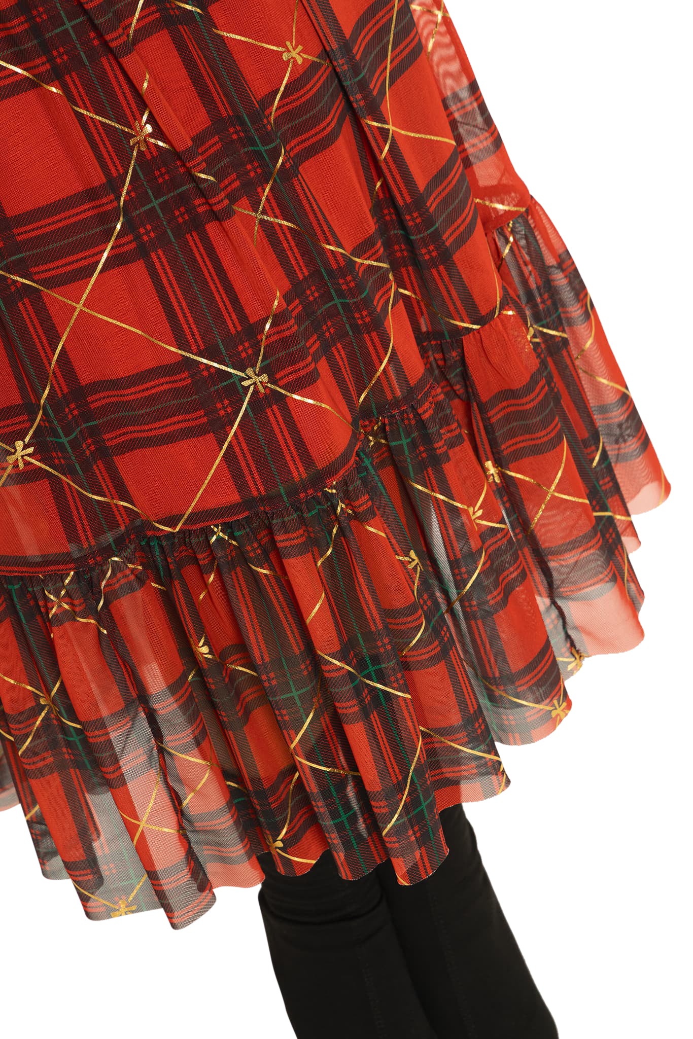 Tartan Gift Wrap Frill Midaxi Skirt - Image 3