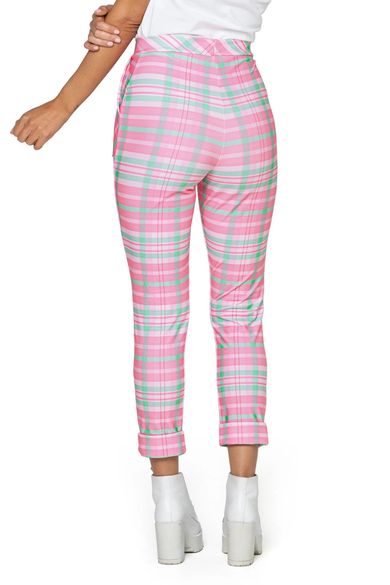 Tartan Pink Cuffed Pants - Image 5