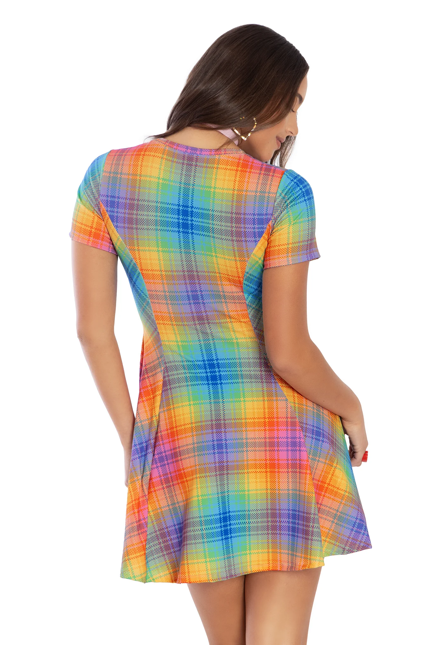 Tartan Rainbow Scoop Evil Tee Dress - Image 2
