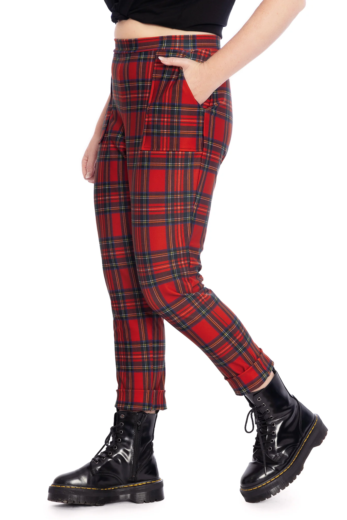Tartan Red Cuffed Pants - Image 3