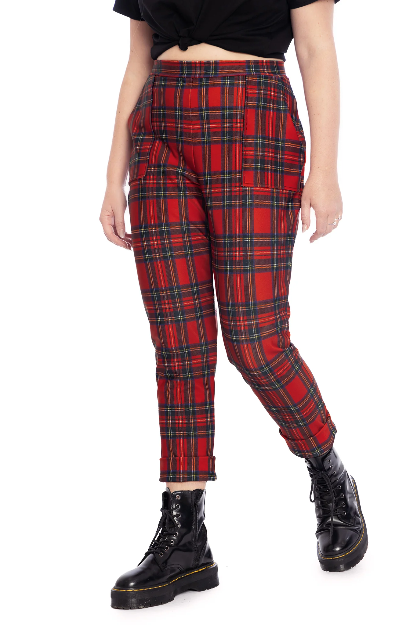 Tartan Red Cuffed Pants - Image 5