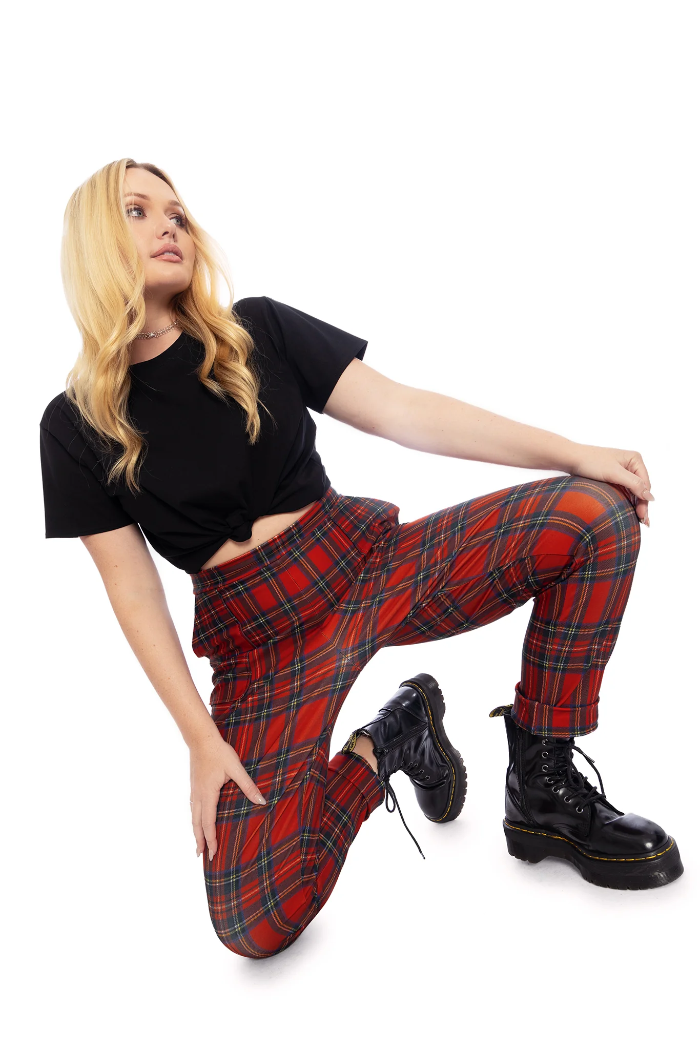 Tartan Red Cuffed Pants - Image 7