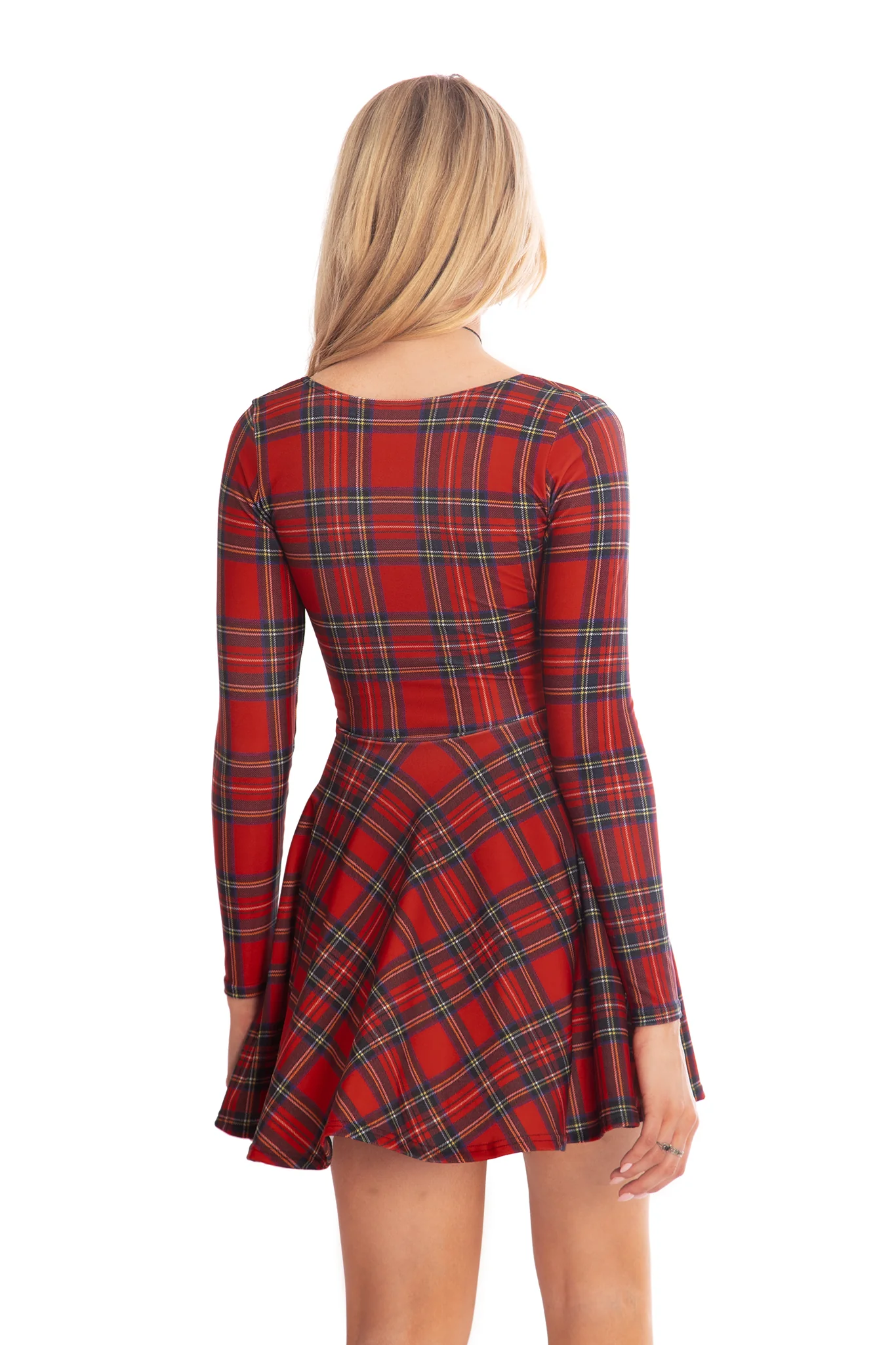 Tartan Red Toastie Long Sleeve Skater Dress - Image 3