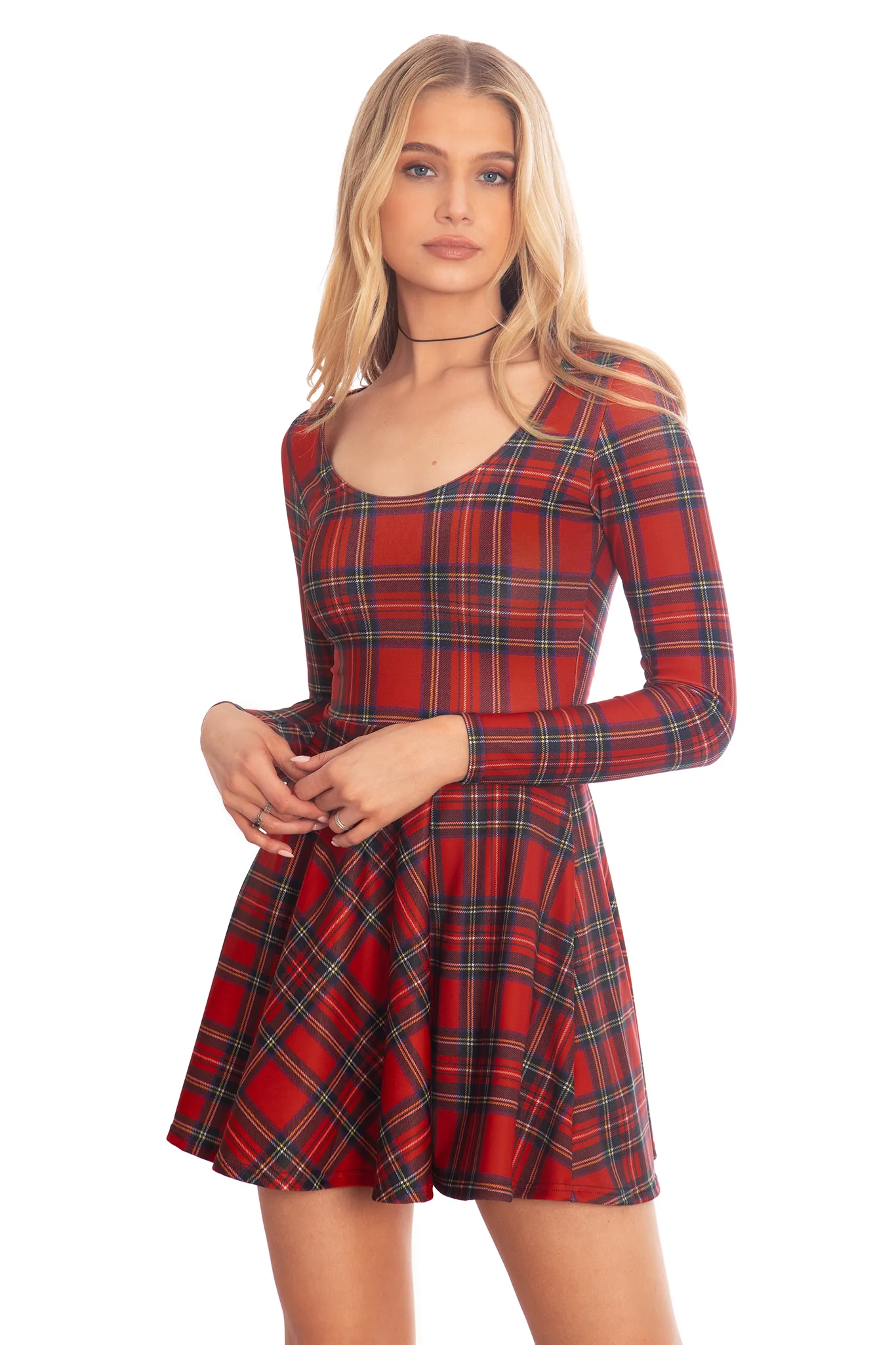 Tartan Red Toastie Long Sleeve Skater Dress - Image 5