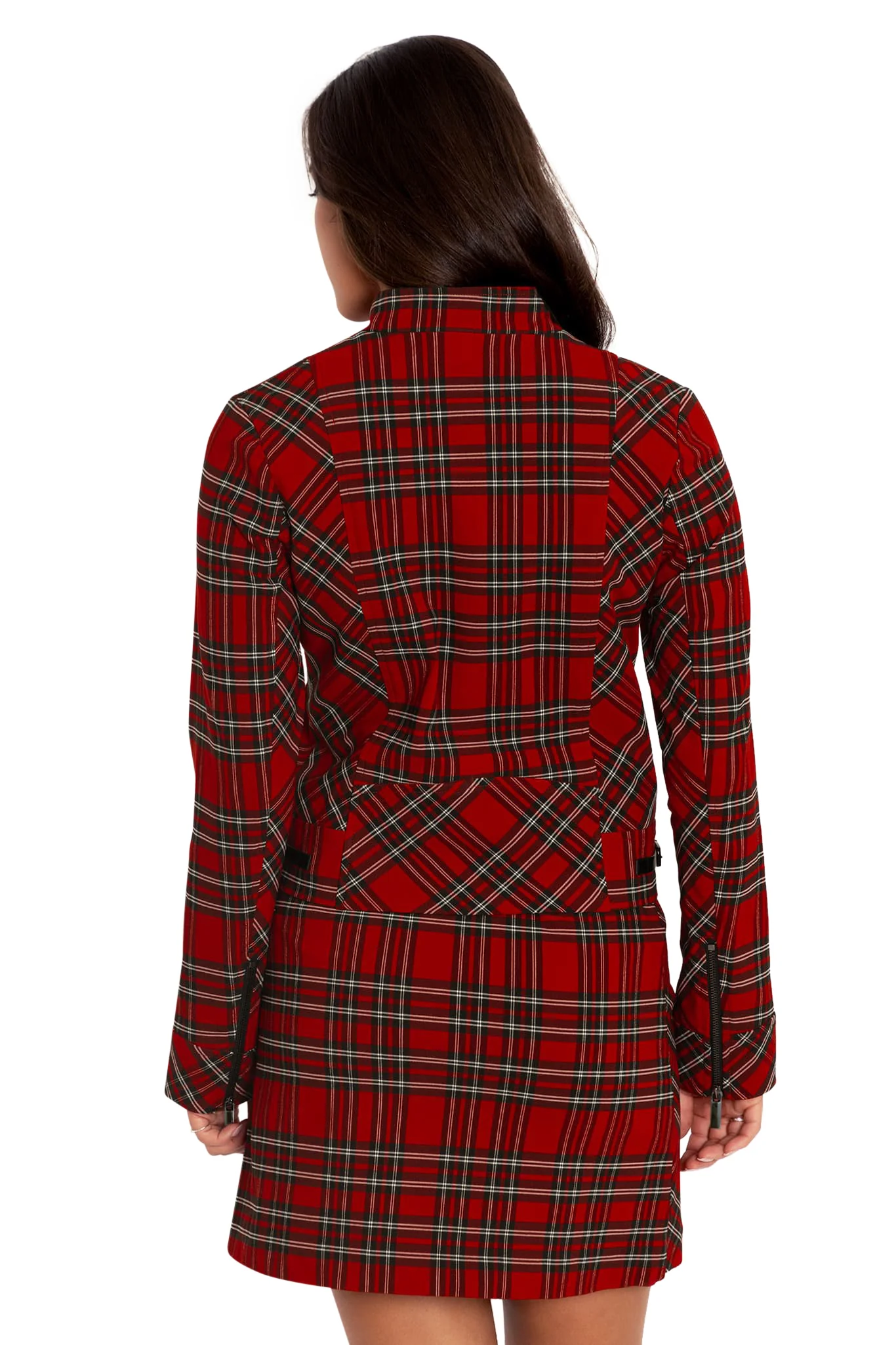 Tartan Rouge Cropped Buckle Jacket - Image 2