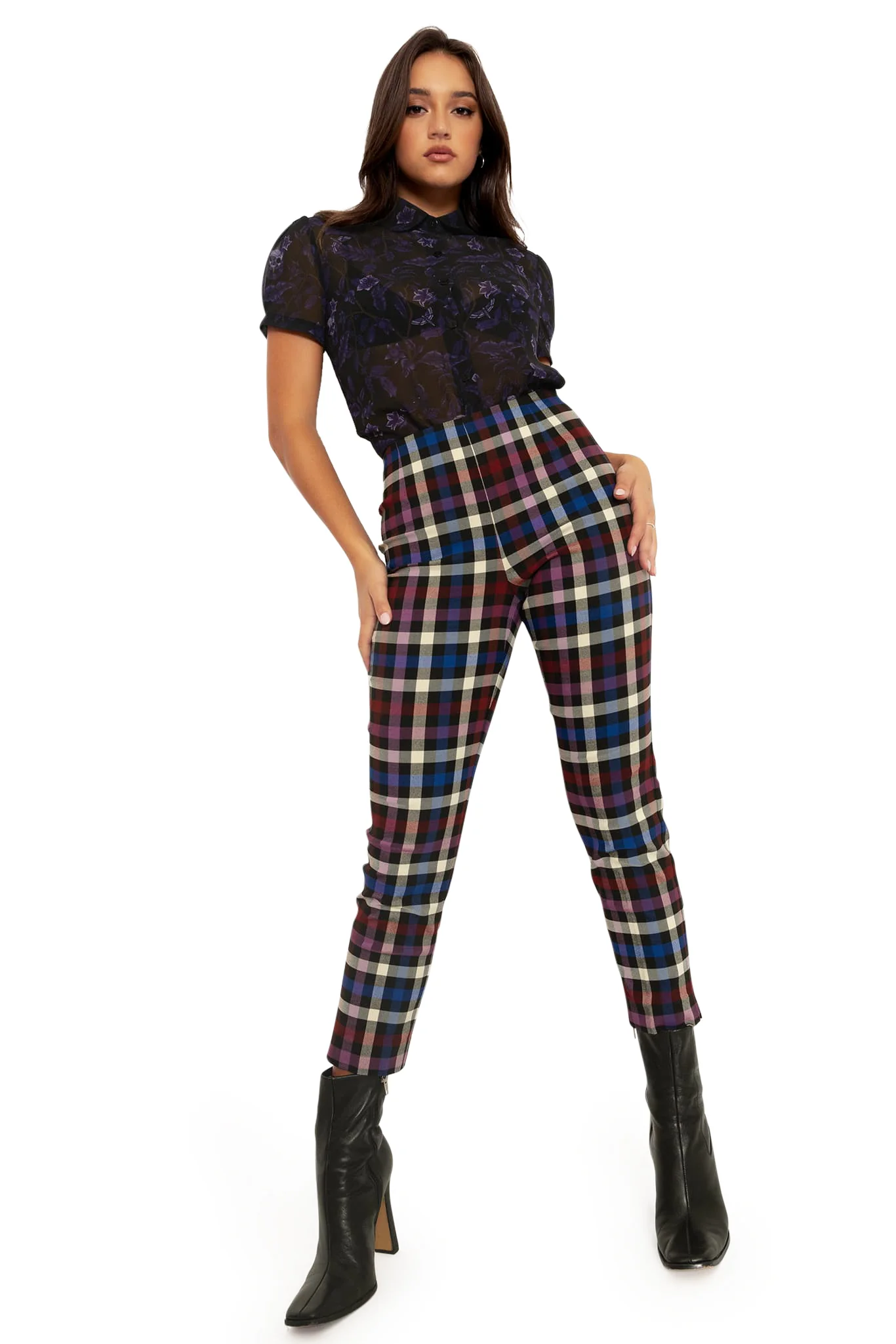 Tartan Static Cigarette Pants - Image 4