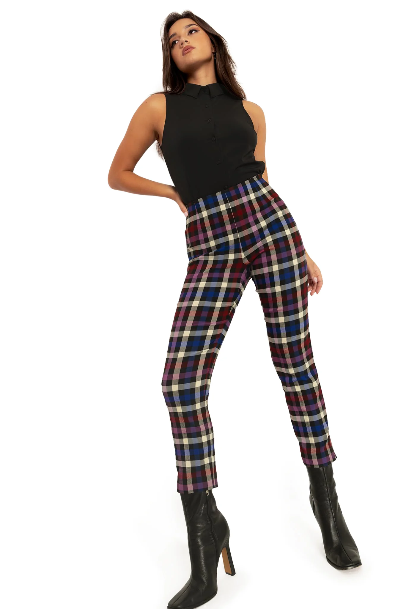Tartan Static Cigarette Pants - Image 7