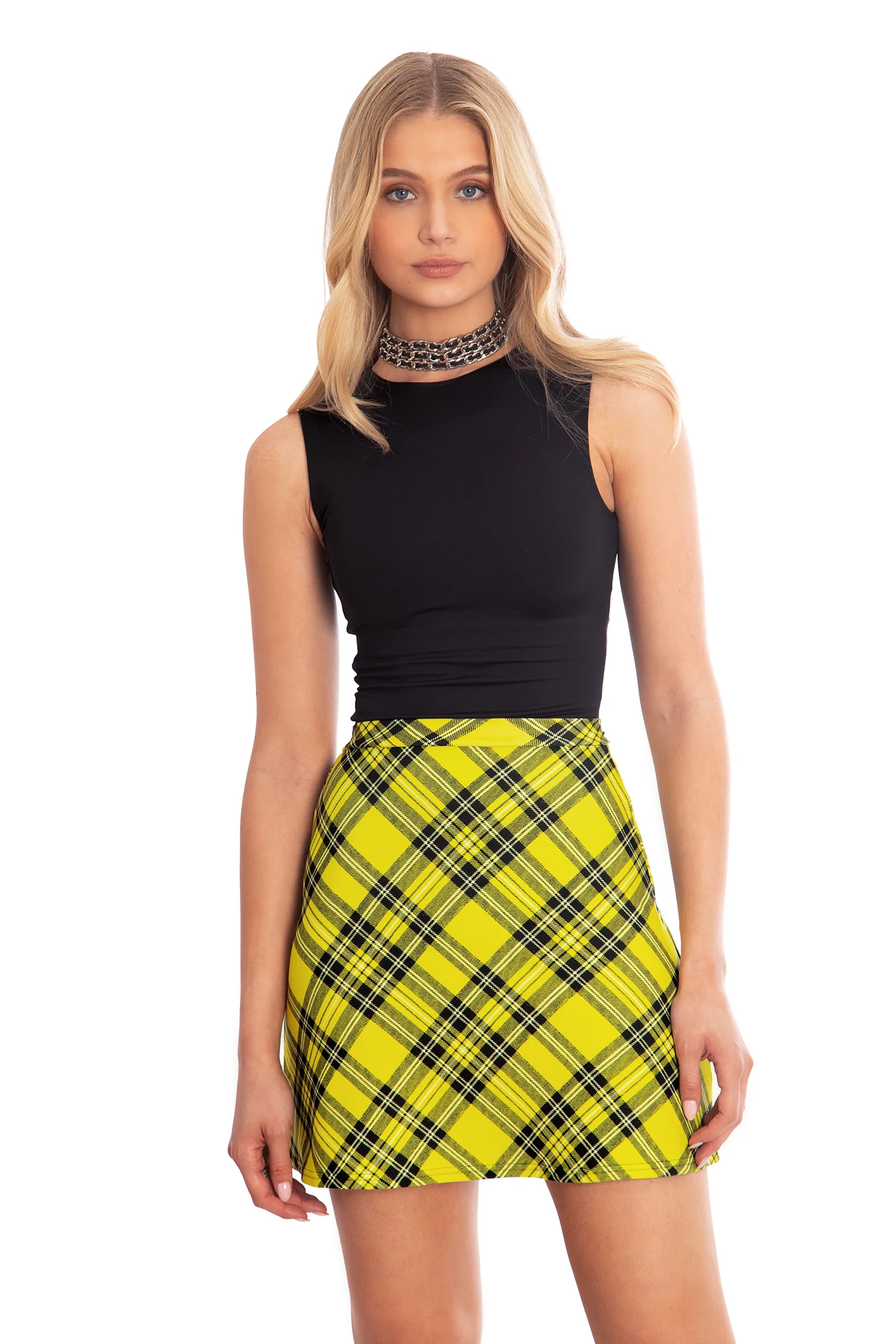 Tartan Yellow A-Line Skirt - Image 5