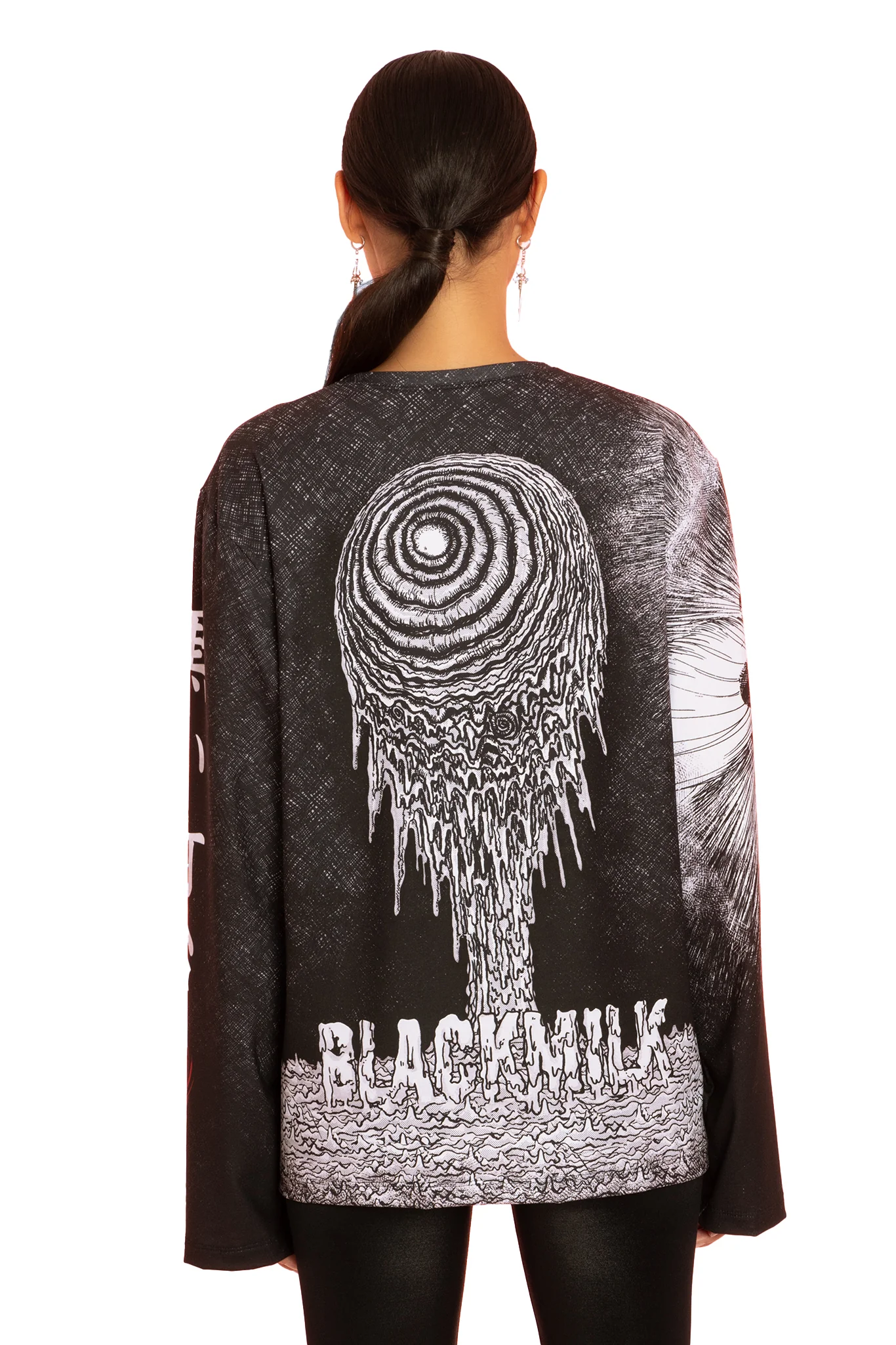 The Black Lighthouse Long Sleeve Oversized Boyfriend Tee - Image 4