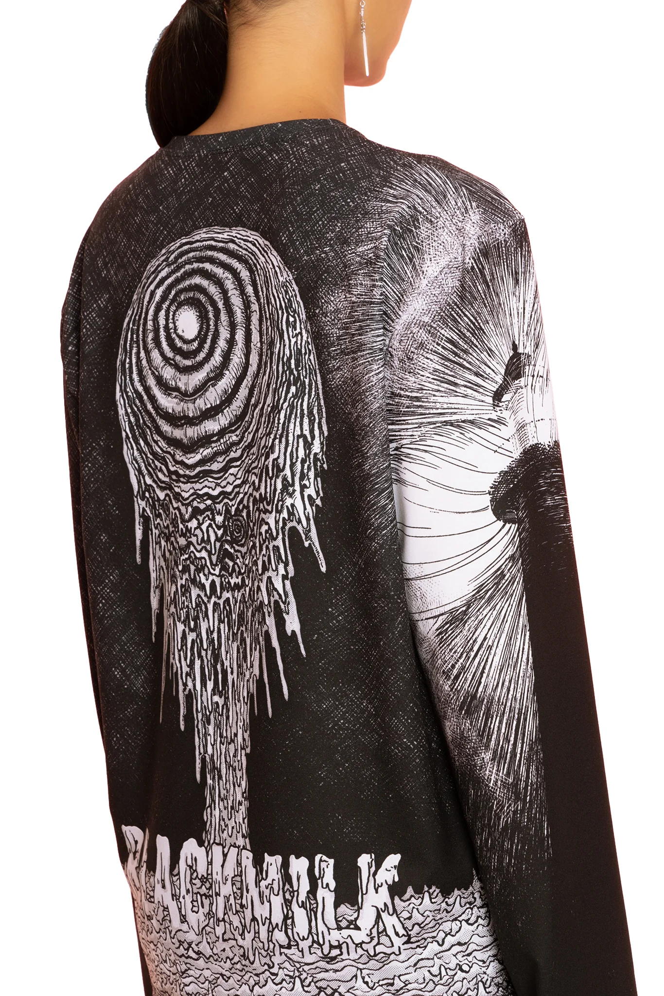 The Black Lighthouse Long Sleeve Oversized Boyfriend Tee - Image 8
