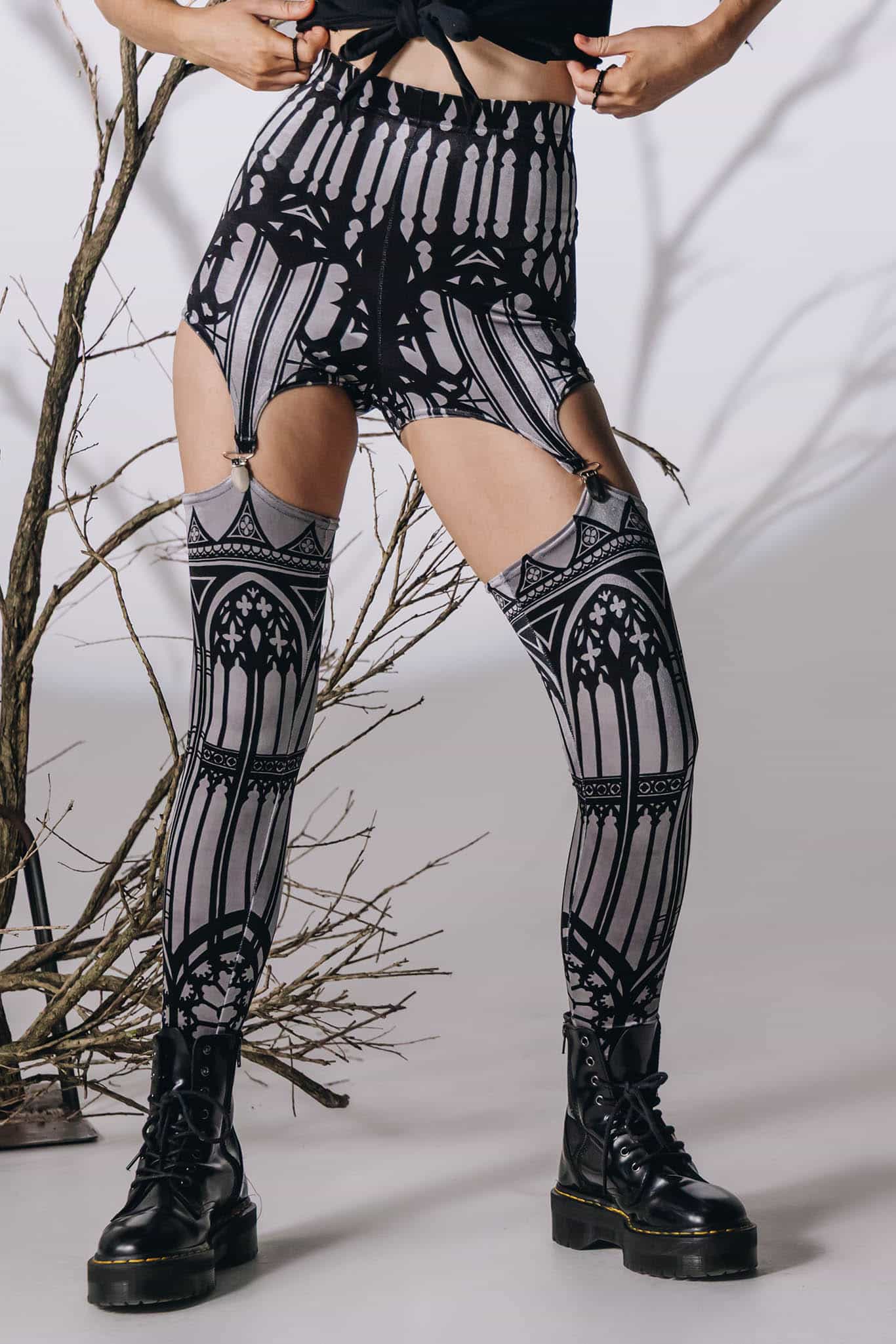 The Cathedral's Veil Velvet Suspenders - Image 6