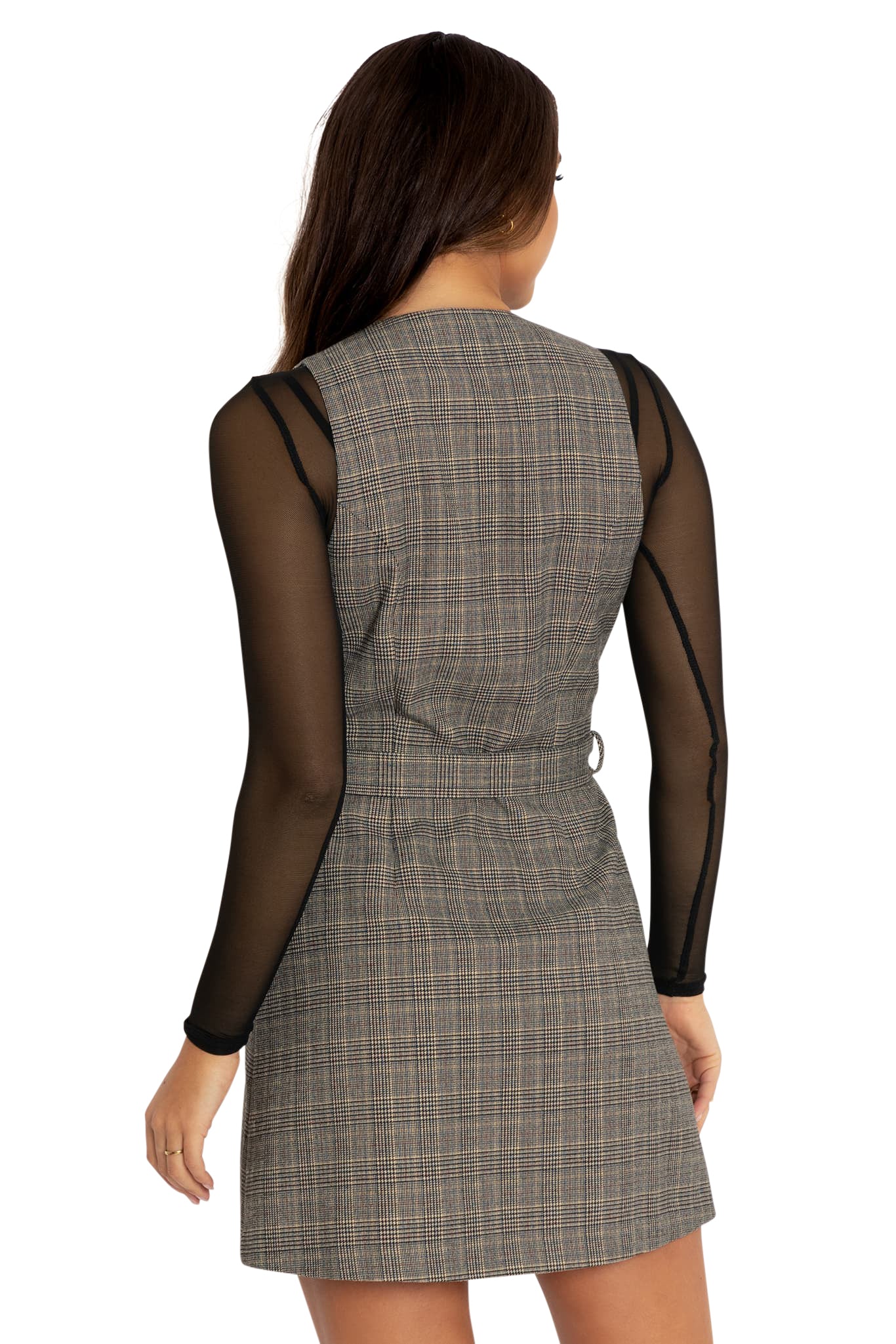 The Explorer Tweed Button Up Pinafore Dress - Image 2