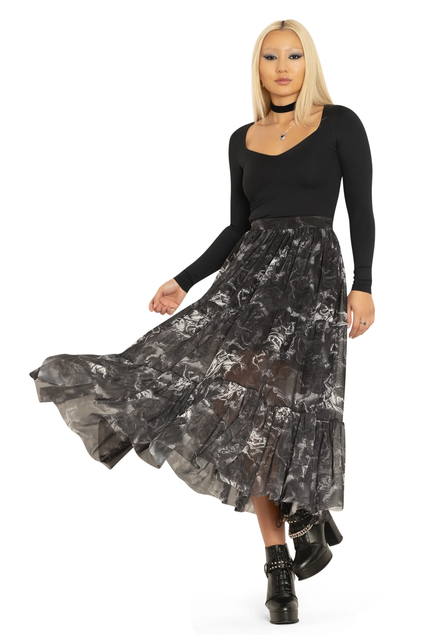 The Fall Of The Rebel Angels Tiered Midaxi Skirt