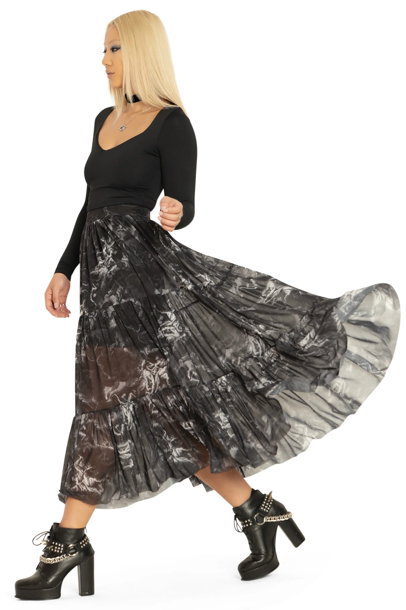 The Fall Of The Rebel Angels Tiered Midaxi Skirt - Image 4