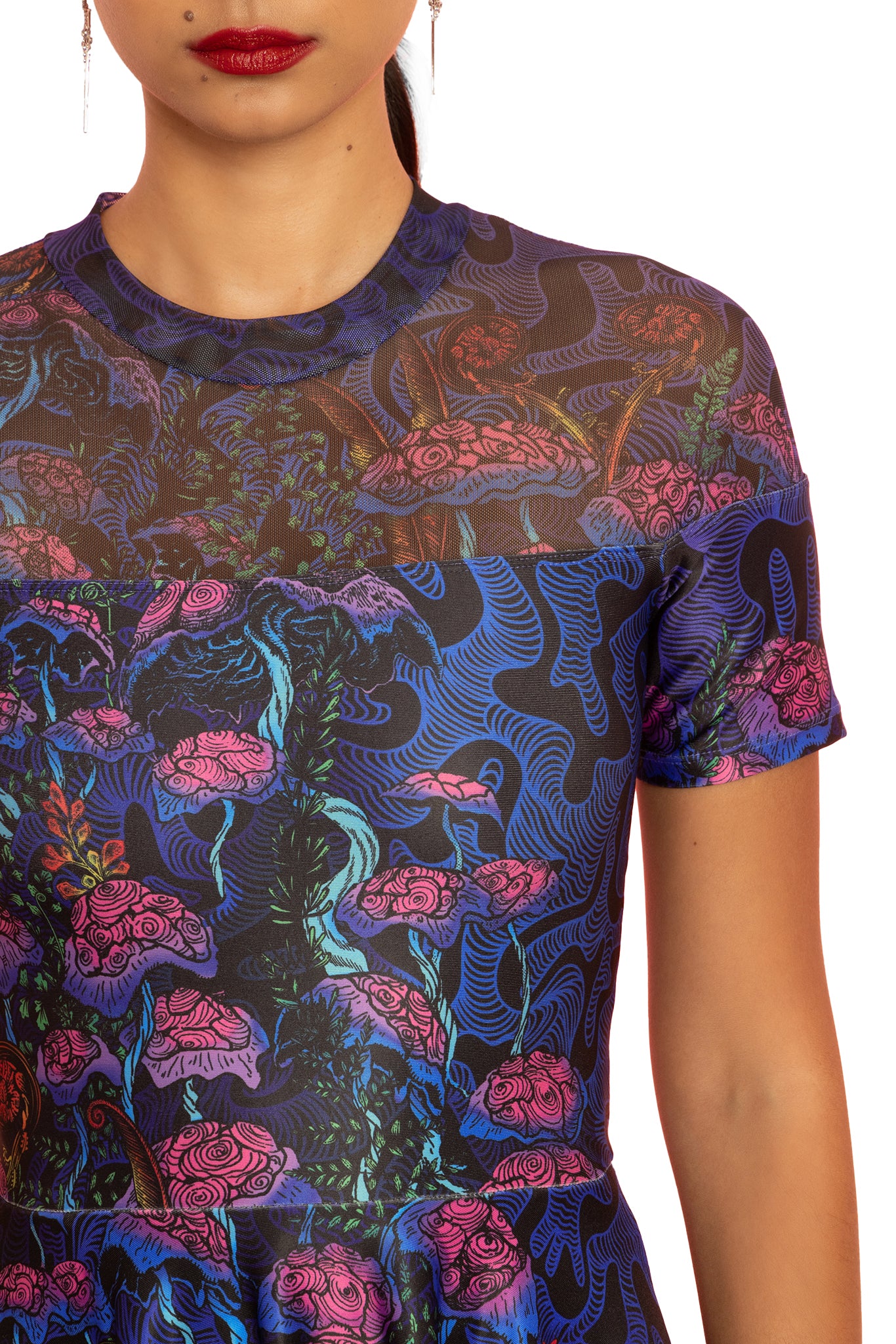 The Garden of Nutrients Sheer Splice Longline Dress - Image 5