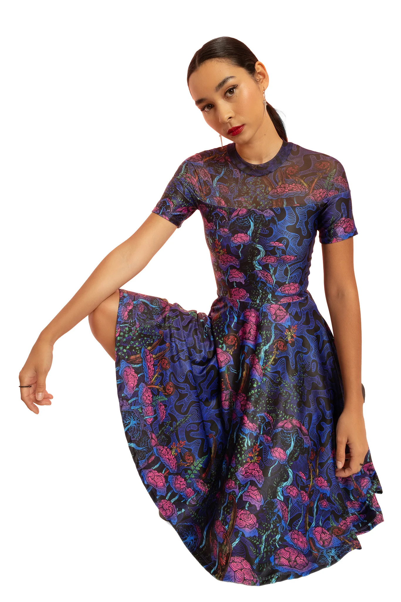 The Garden of Nutrients Sheer Splice Longline Dress - Image 7