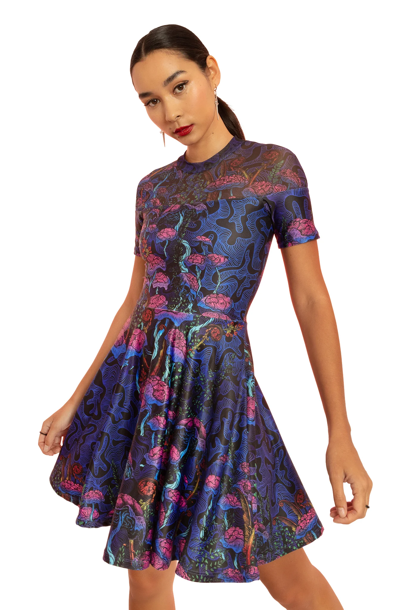 The Garden of Nutrients Sheer Splice Skater Dress - Image 10