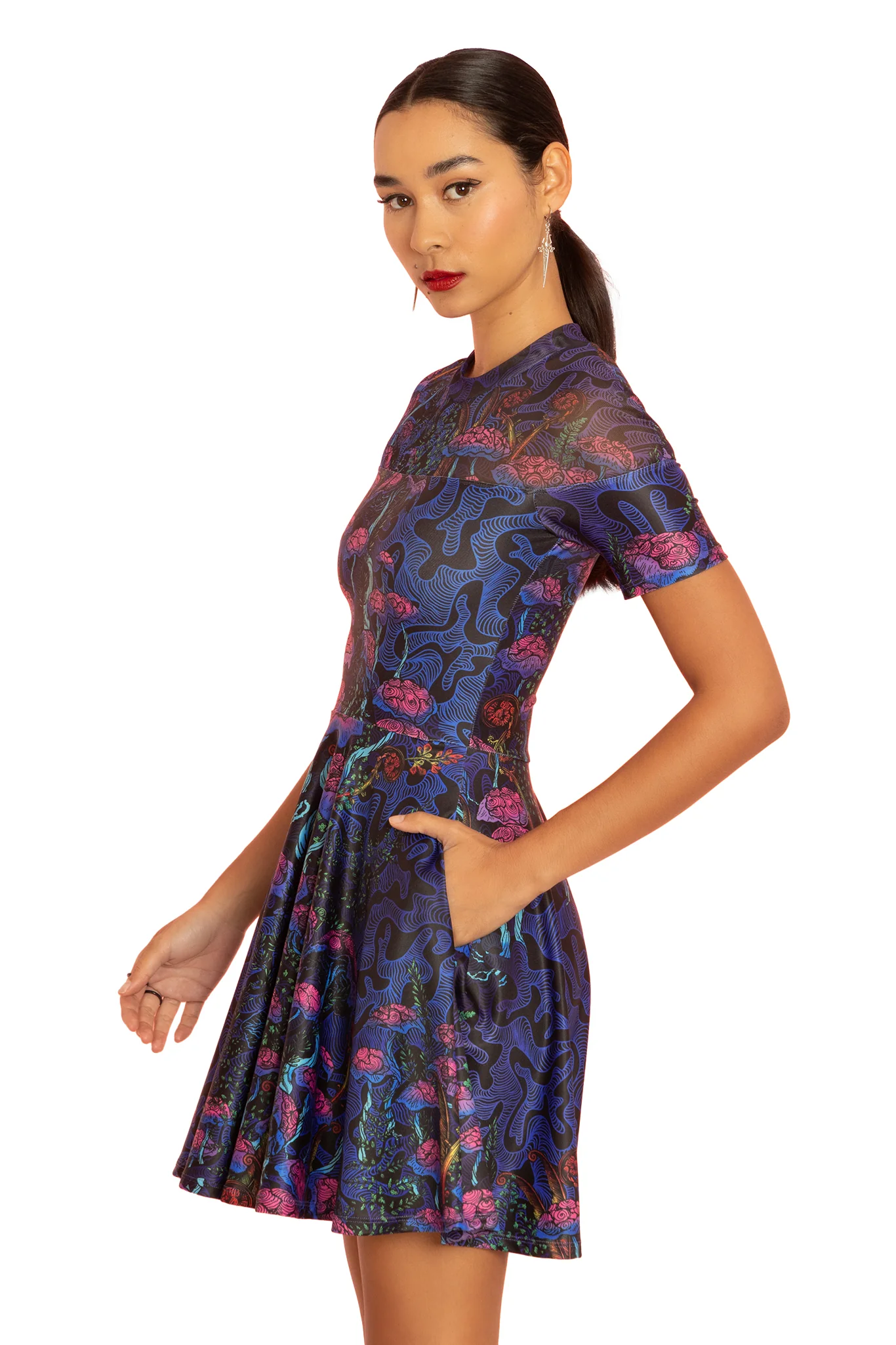 The Garden of Nutrients Sheer Splice Skater Dress - Image 4
