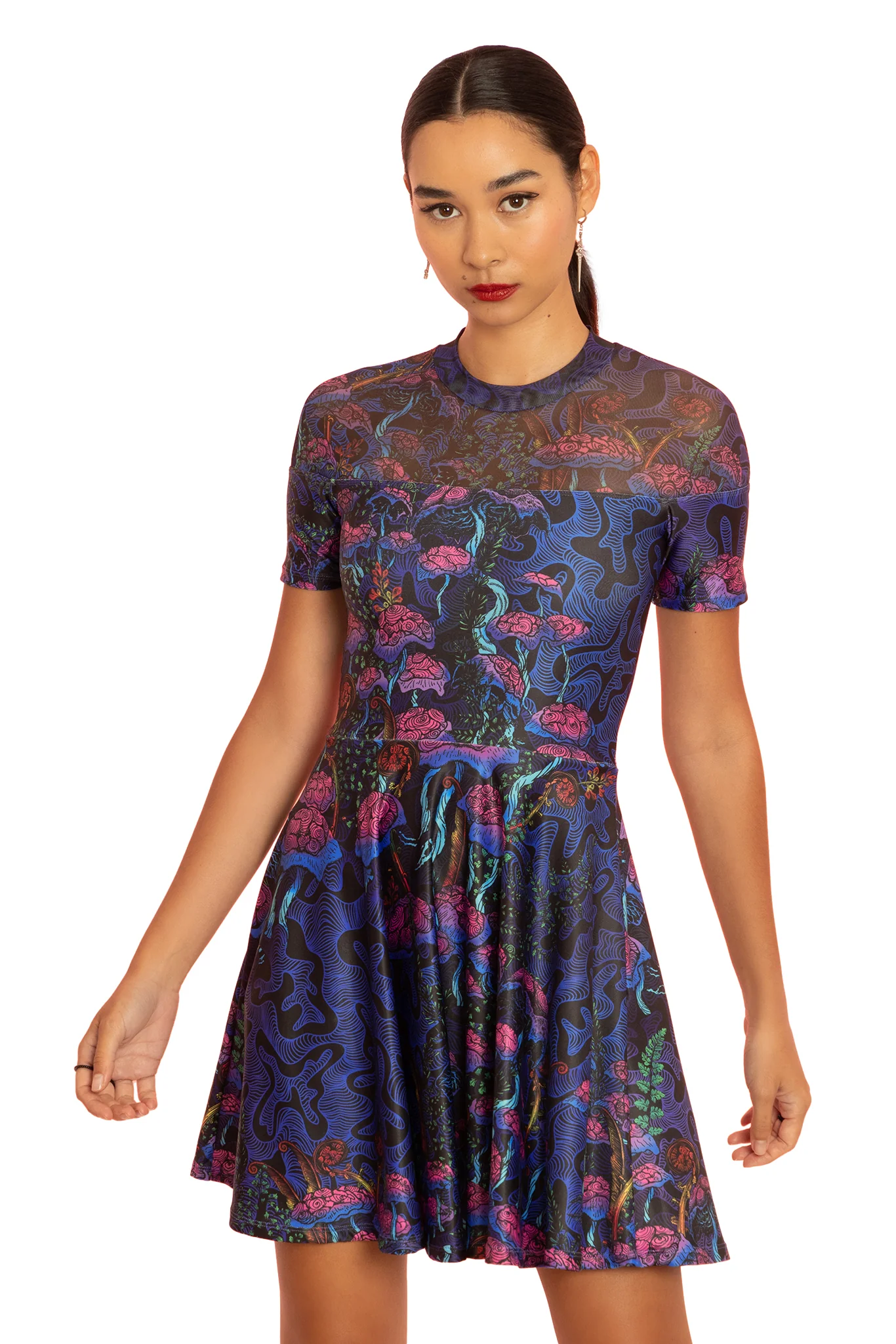 The Garden of Nutrients Sheer Splice Skater Dress - Image 9