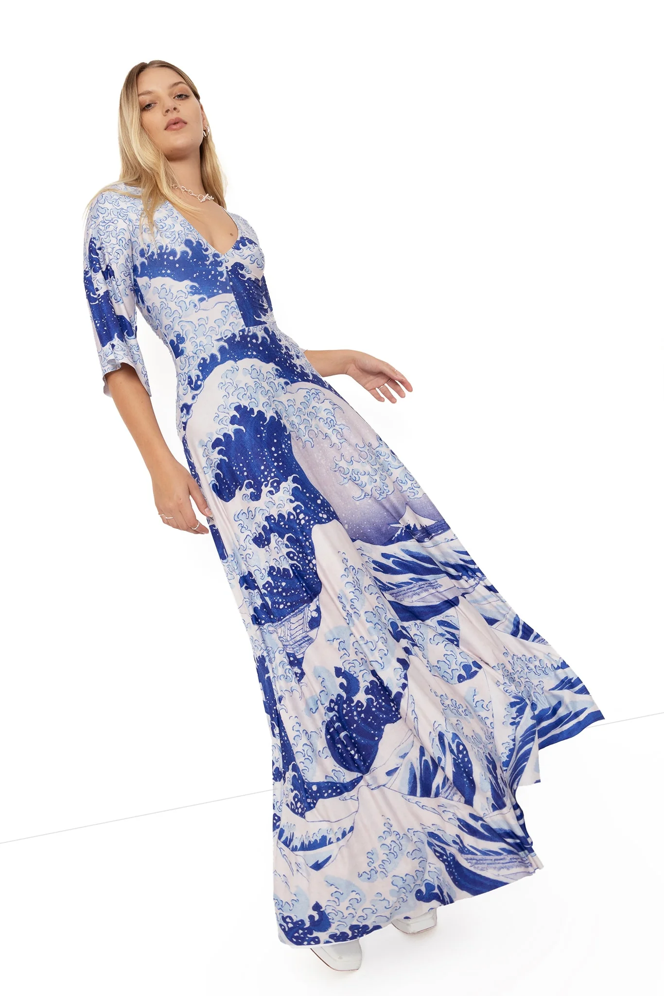 The Great Wave Wide Sleeve Maxi Dress - Image 8