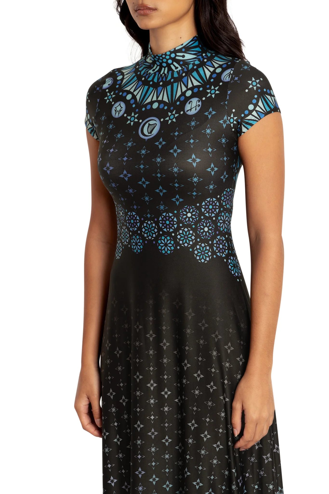 The Harpers High Neck Cap Sleeve Maxi Dress - Image 3