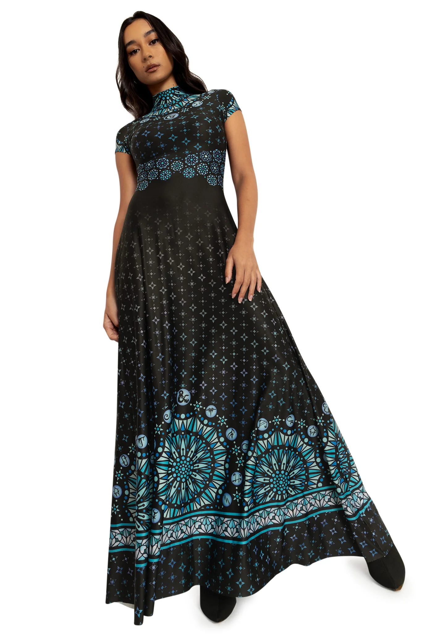 The Harpers High Neck Cap Sleeve Maxi Dress - Image 7