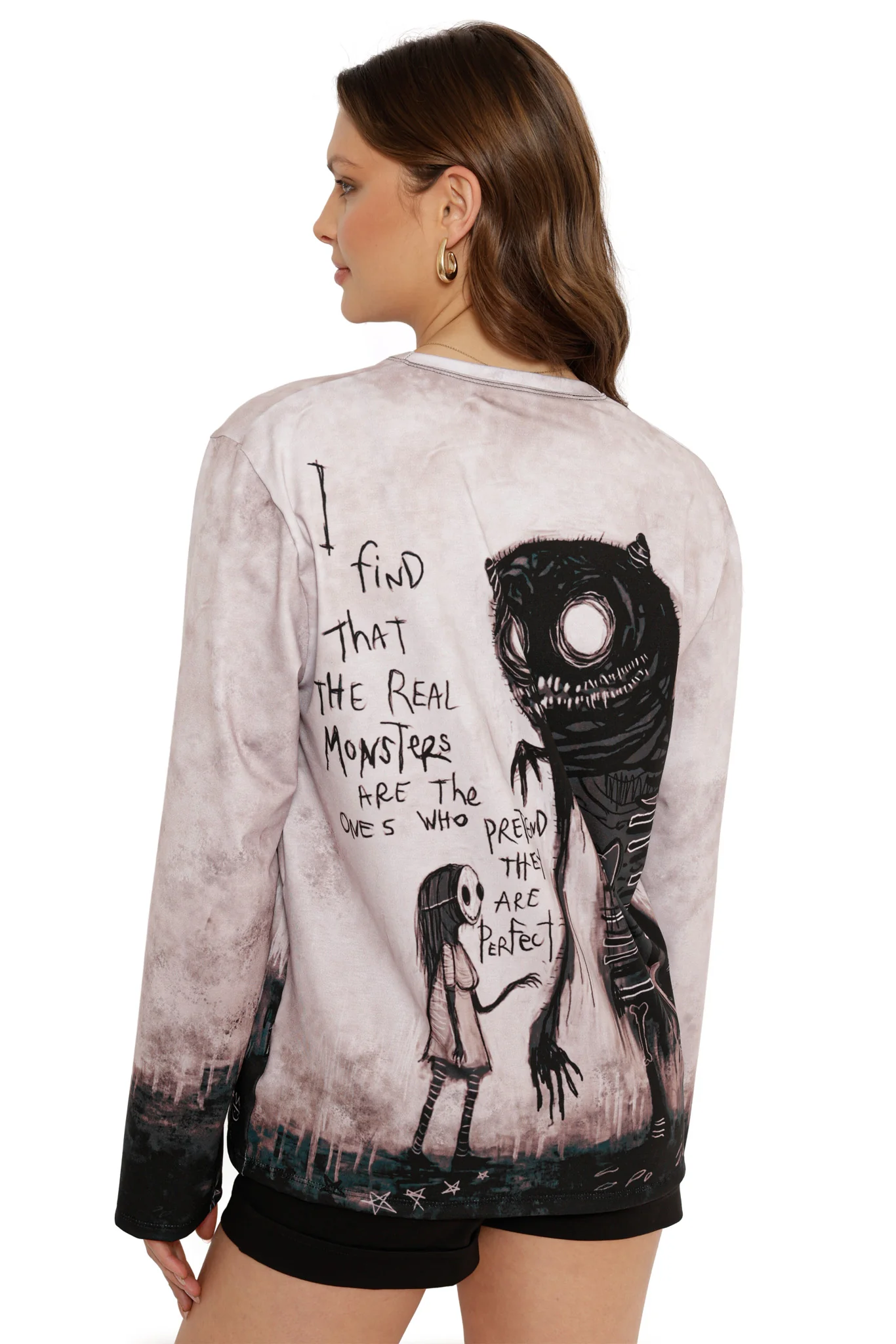 The Real Monsters Long Sleeve Boyfriend Tee - Image 4