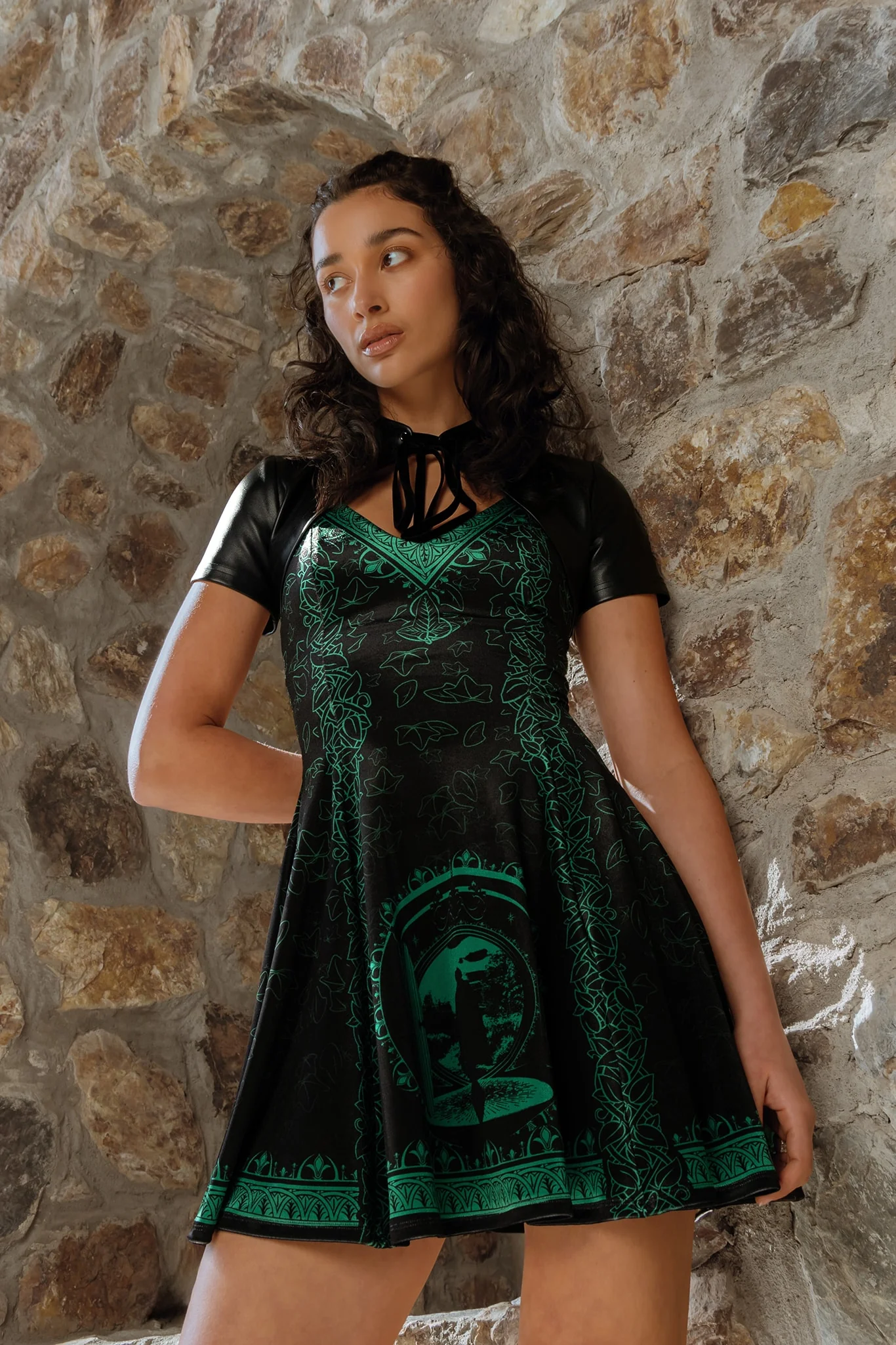 The Shire Velvet Mini Strappy Dress - Image 5