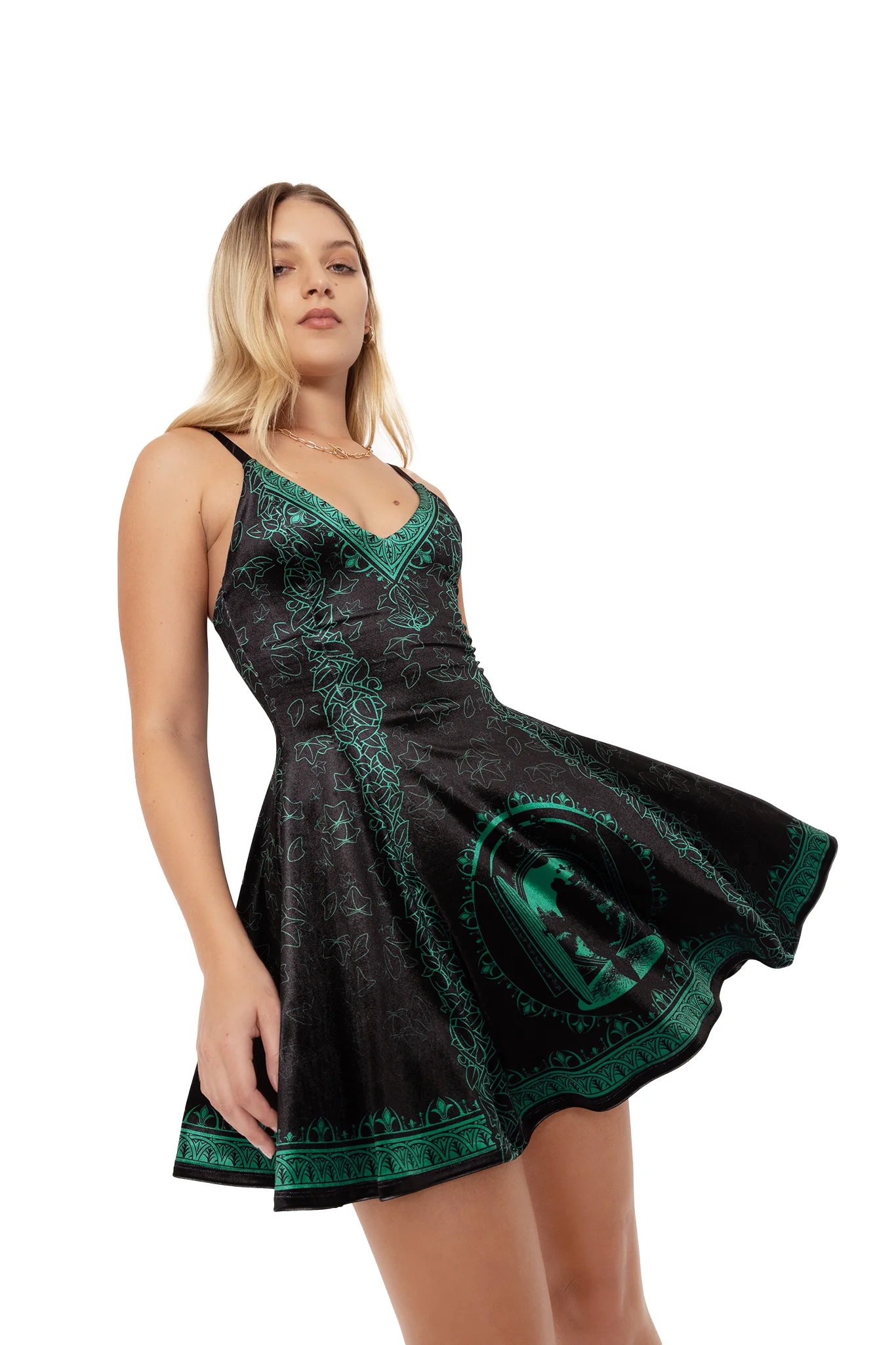The Shire Velvet Mini Strappy Dress - Image 8