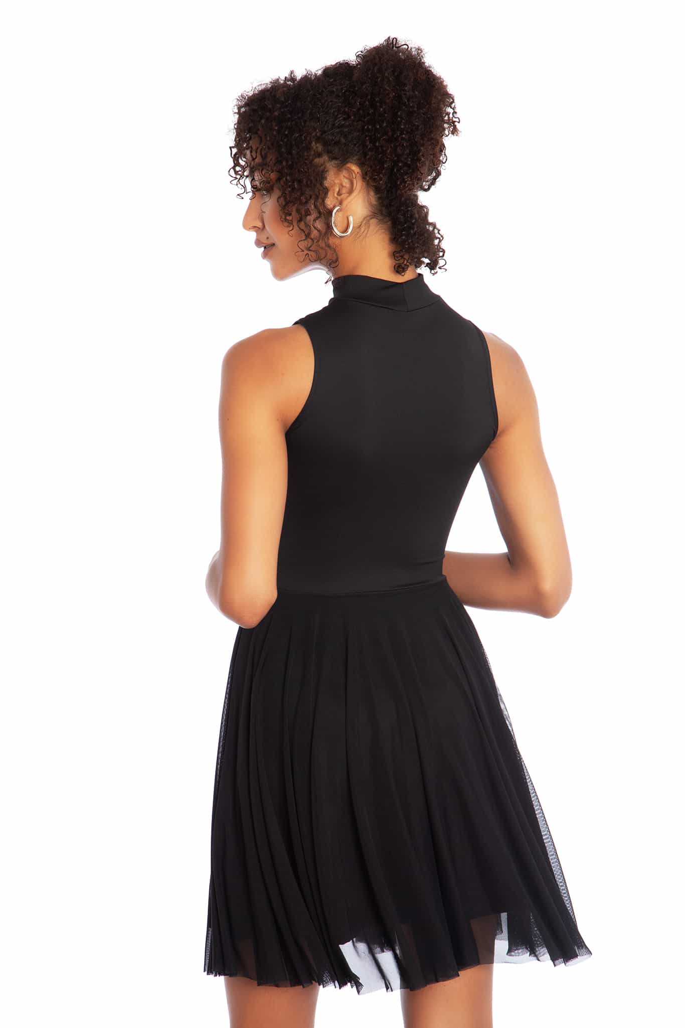 Triangulation High Neck Buckle Skater Dress - Image 2