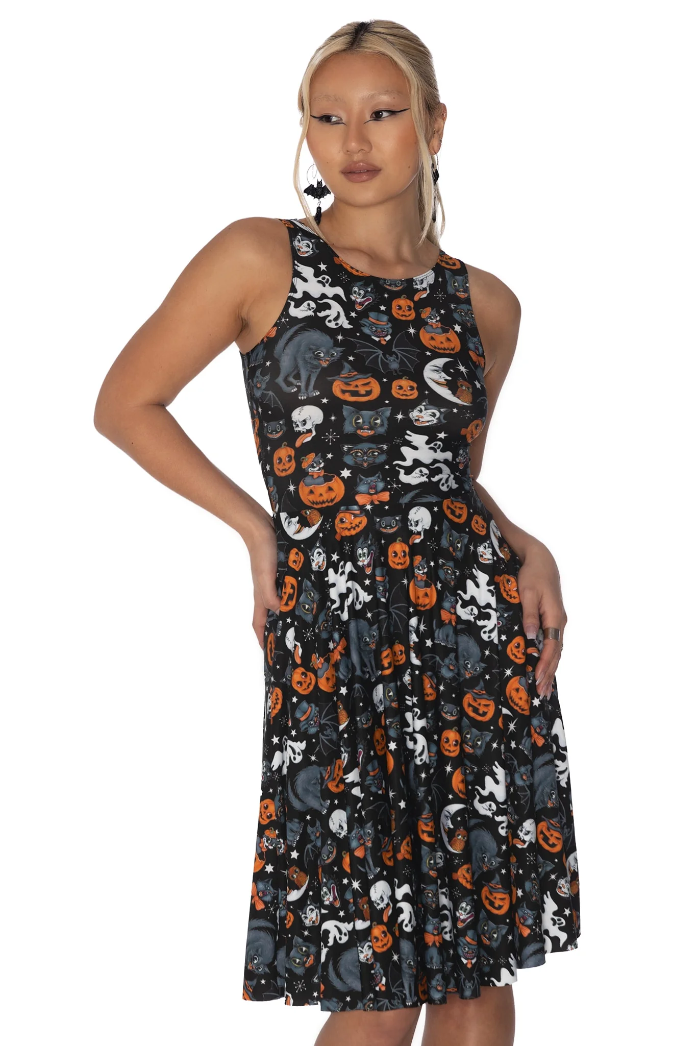 Trick Or Treat Black Princess Midi Dress - Image 5