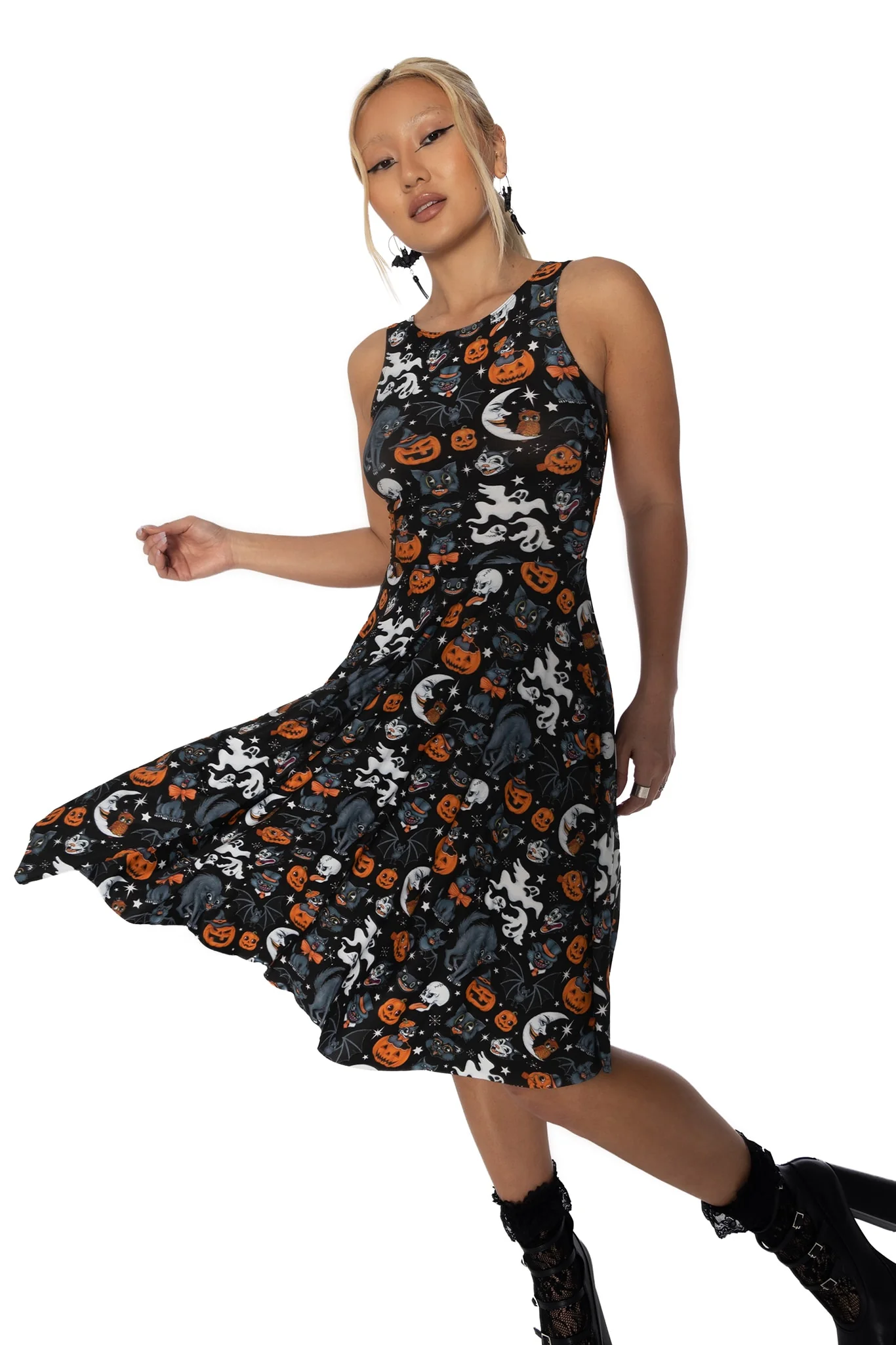 Trick Or Treat Black Princess Midi Dress - Image 7