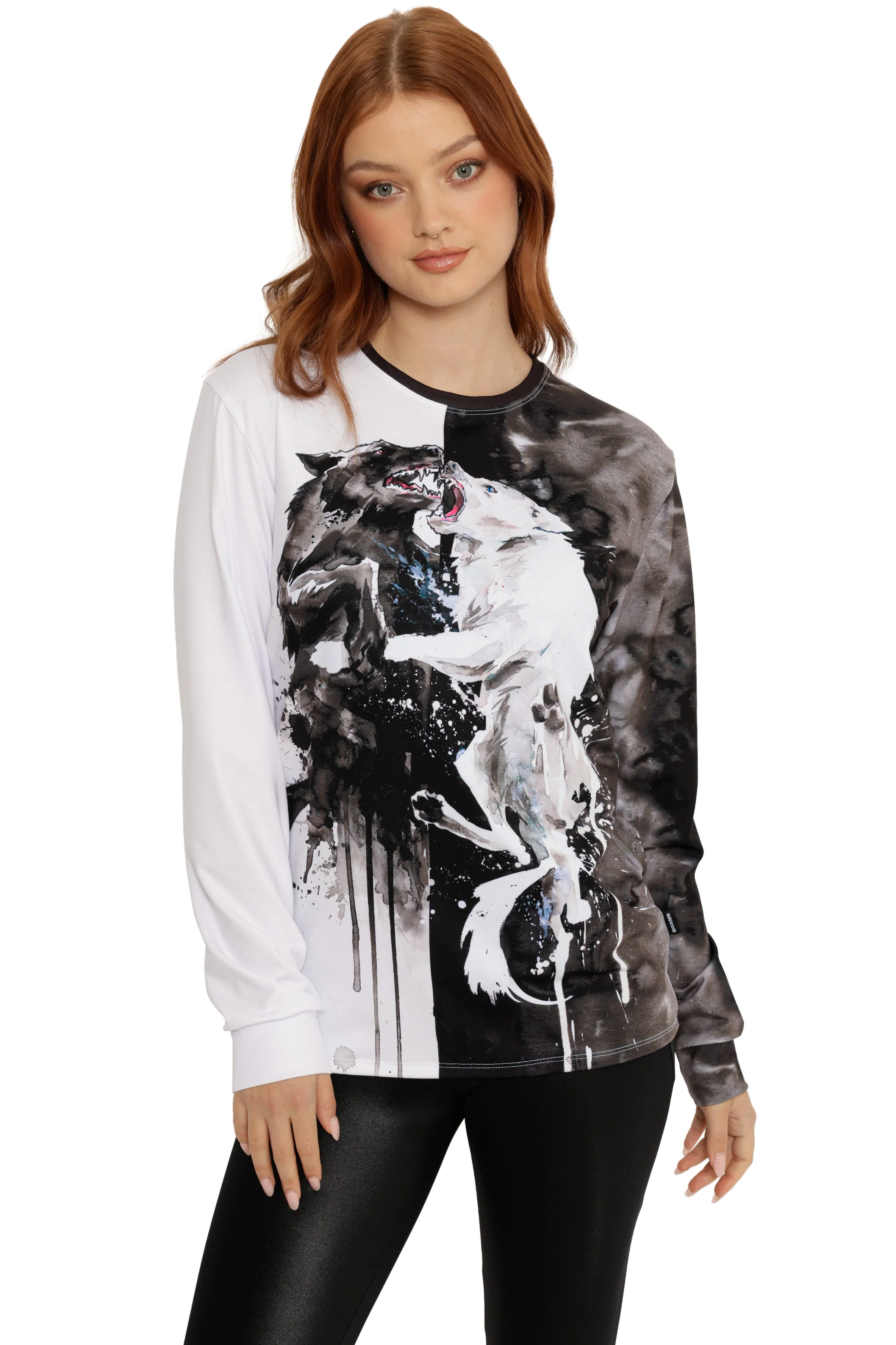 Two Wolves Long Sleeve Boyfriend Tee - Image 4